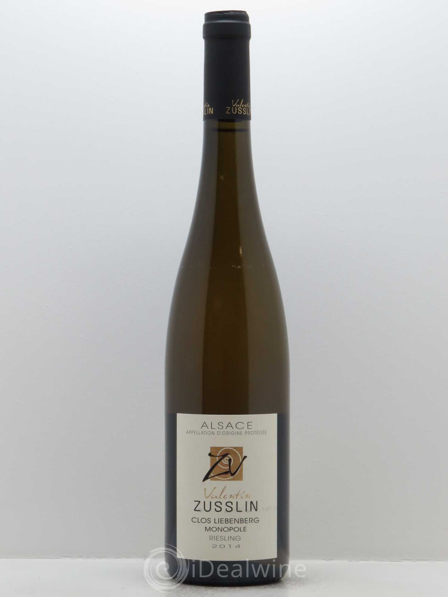 Alsace Riesling Clos Liebenberg Valentin Zusslin (Domaine) 2014 - Lot de 1 bouteille - 0