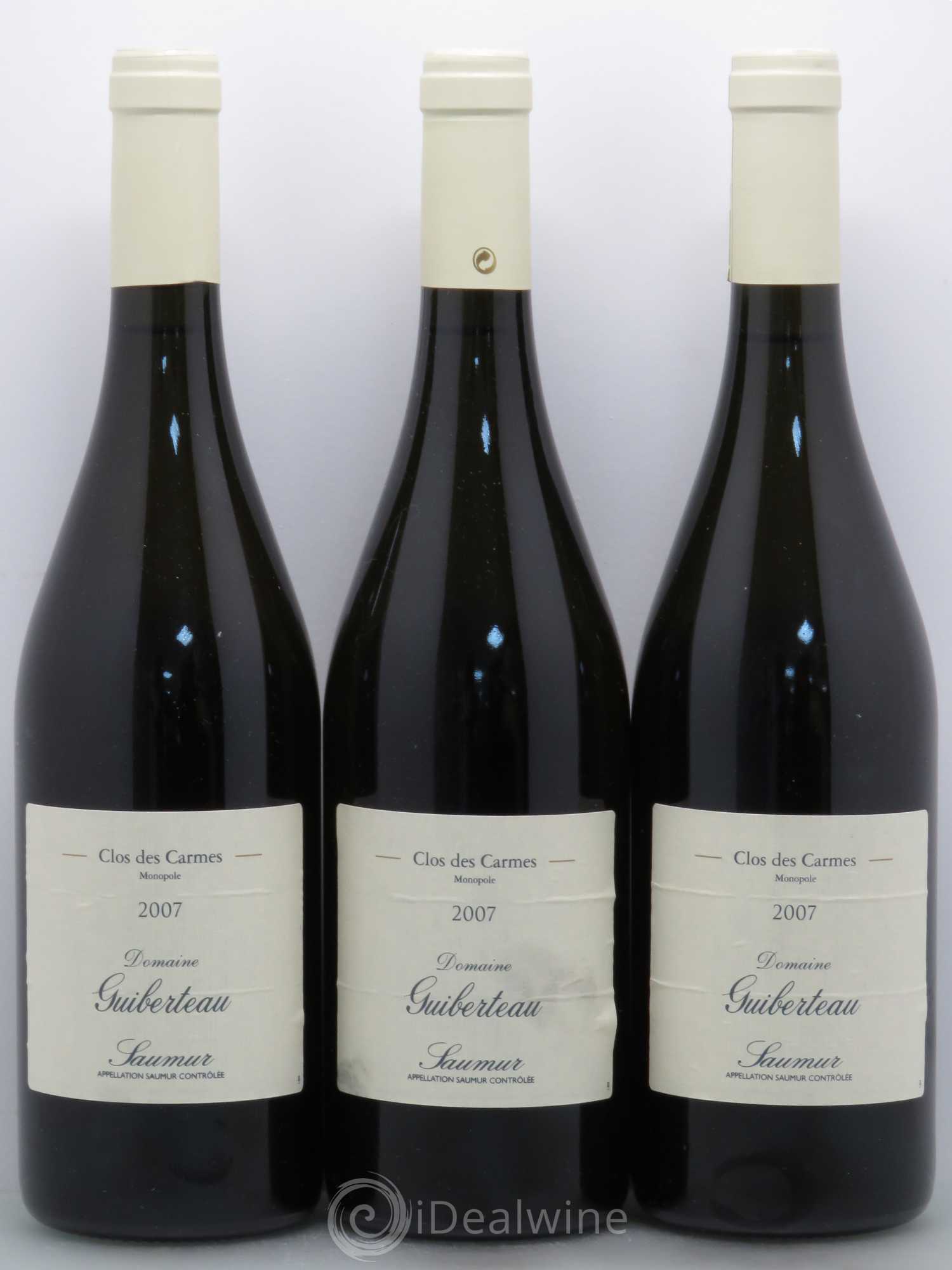 Saumur Domaine Guiberteau Clos des Carmes 2007 - Lotto di 3 bottiglie - 0