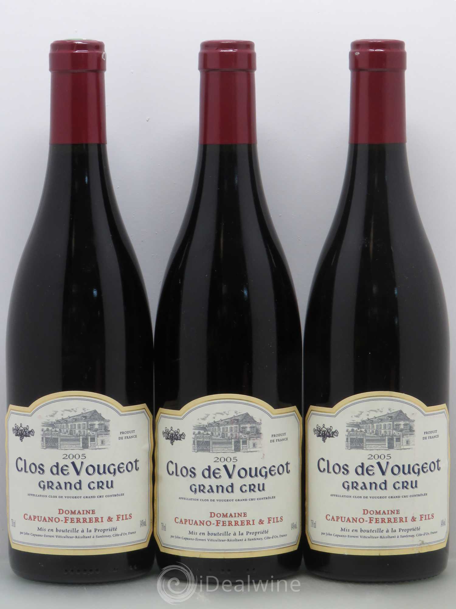 Clos de Vougeot Grand Cru Domaine Capuano Ferreri & Fils 2005 - Lotto di 3 bottiglie - 0