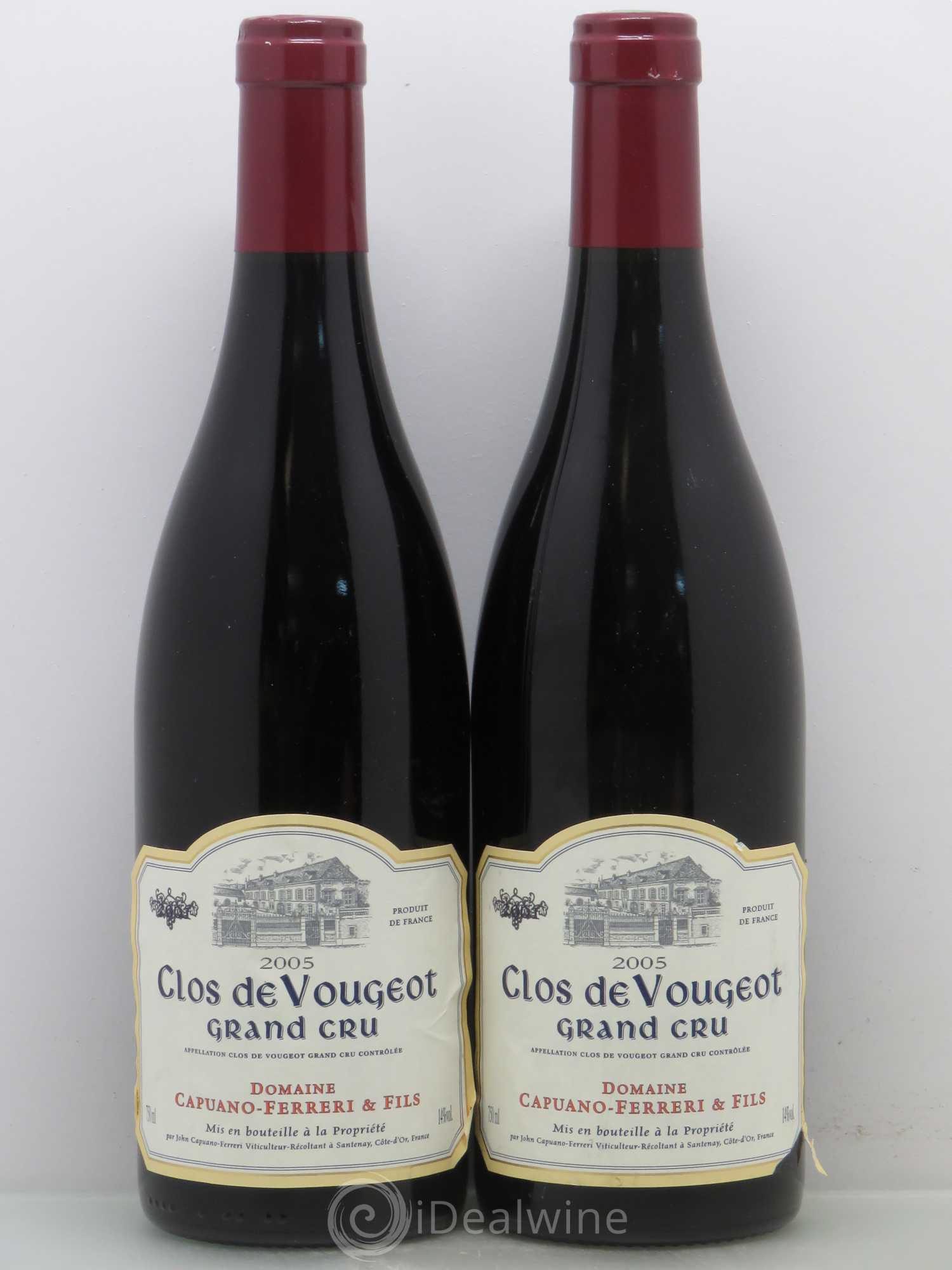 Clos de Vougeot Grand Cru Domaine Capuano Ferreri & Fils 2005 - Posten von 2 Flaschen - 0