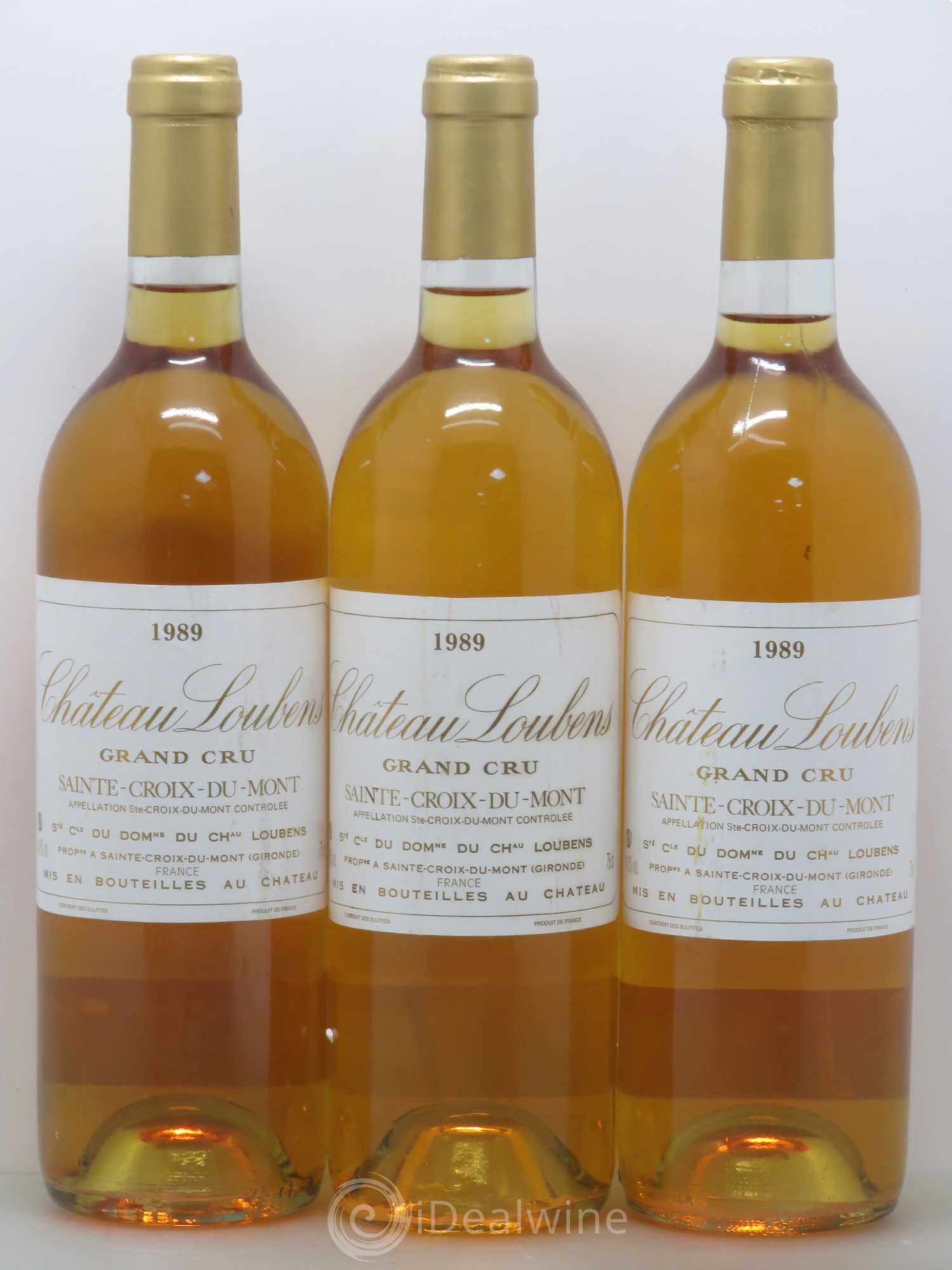 Sainte-Croix-du-Mont Château de Loubens 1989 - Lotto di 3 bottiglie - 0