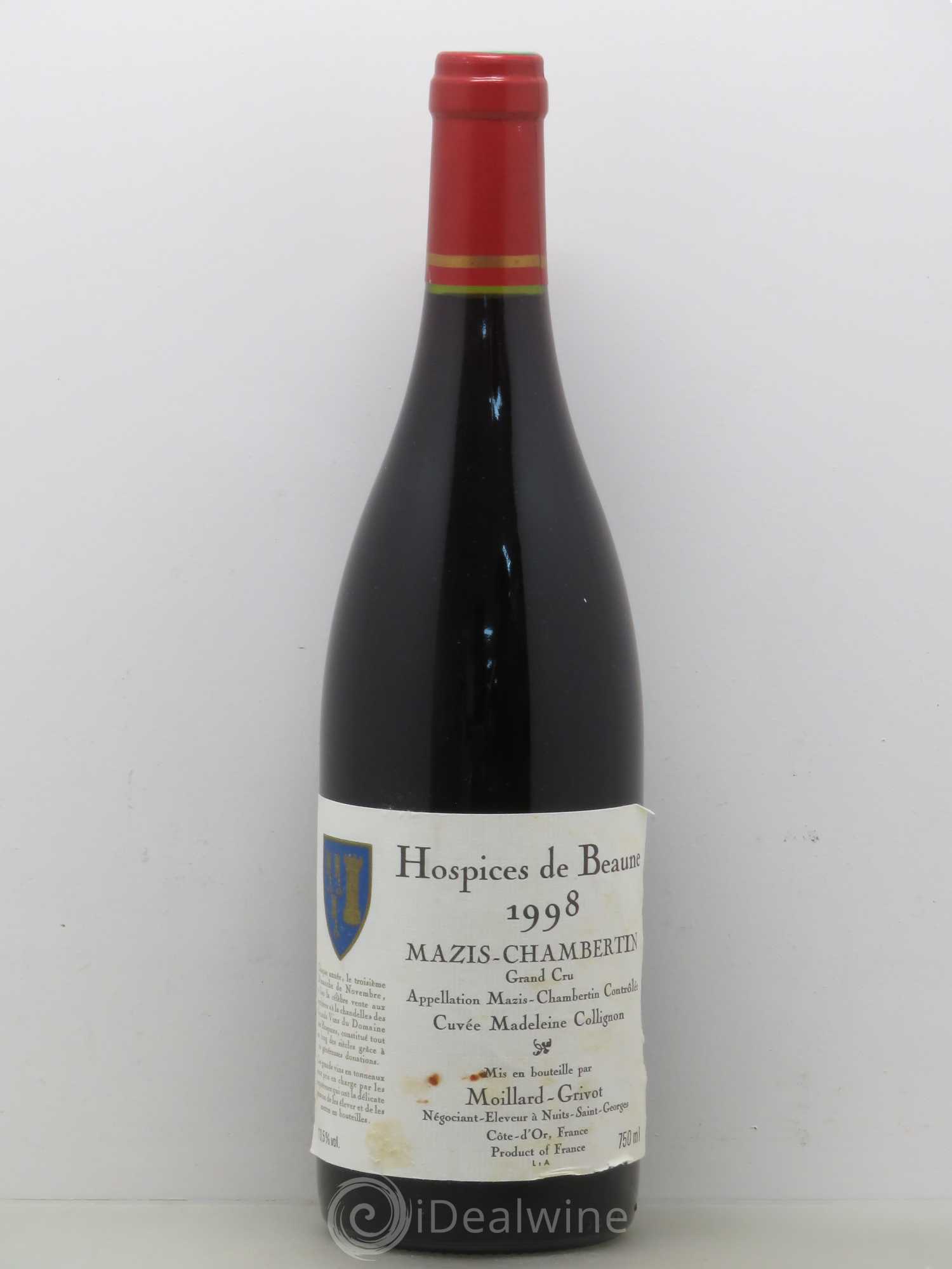 Mazis-Chambertin Grand Cru Cuvée Madeleine Collignon Hospices de Beaune 1998 - Lot de 1 bouteille - 0