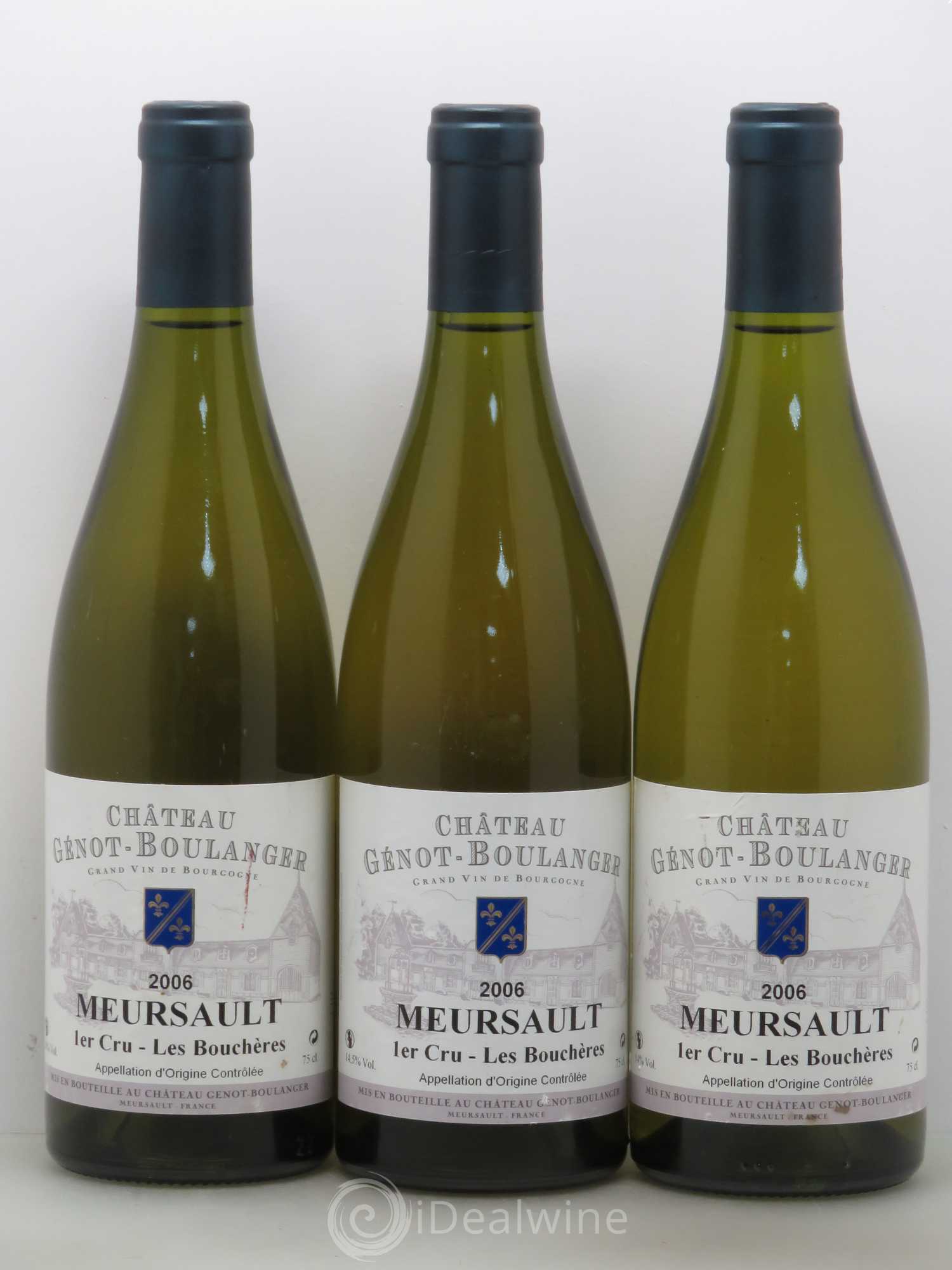 Meursault 1er Cru Les Bouchères - Château Genot Boulanger 2006 - Posten von 3 Flaschen - 0