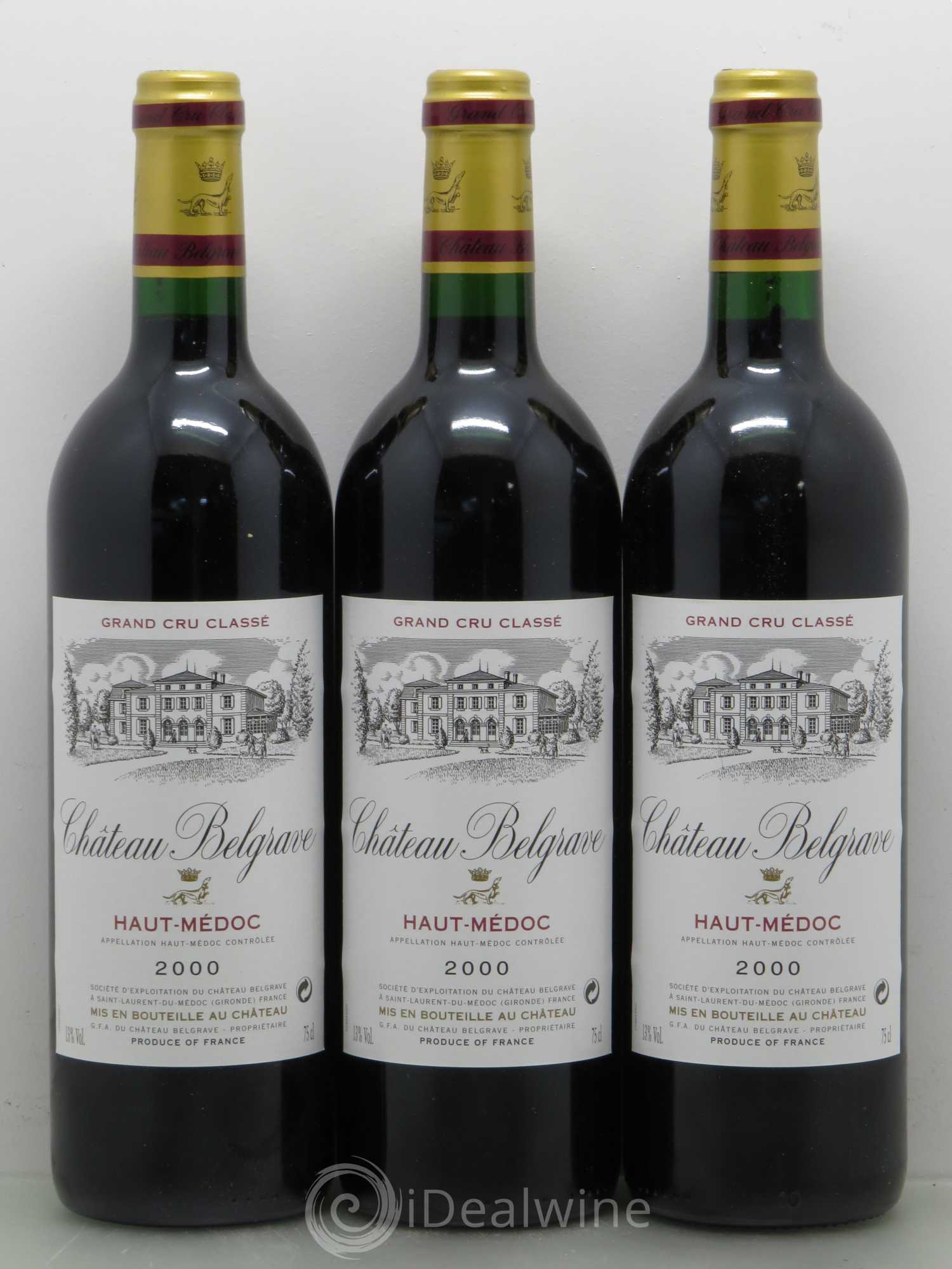 Château Belgrave 5ème Grand Cru Classé 2000 - Lot de 12 bouteilles - 1