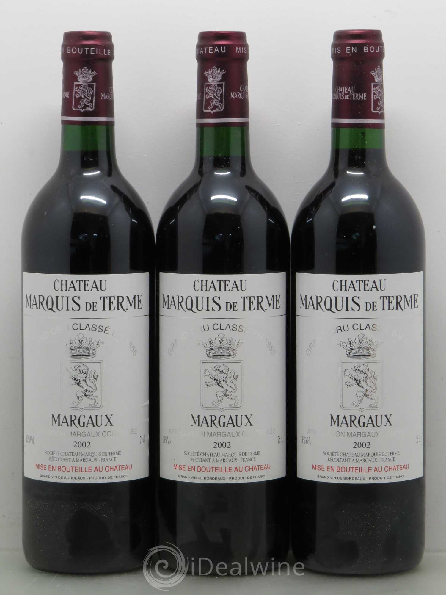 Château Marquis de Terme 4ème Grand Cru Classé 2002 - Lot de 12 bouteilles - 1