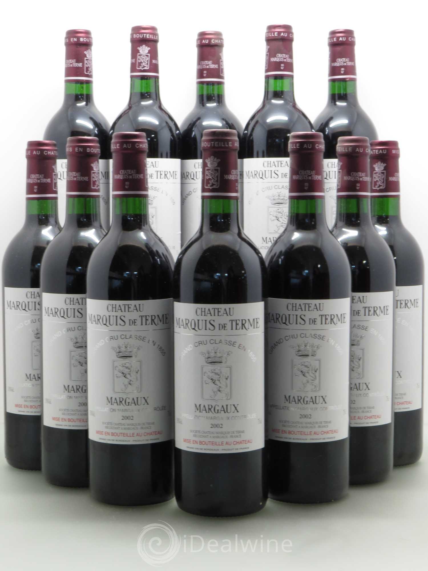 Château Marquis de Terme 4ème Grand Cru Classé 2002 - Lot de 12 bouteilles - 0