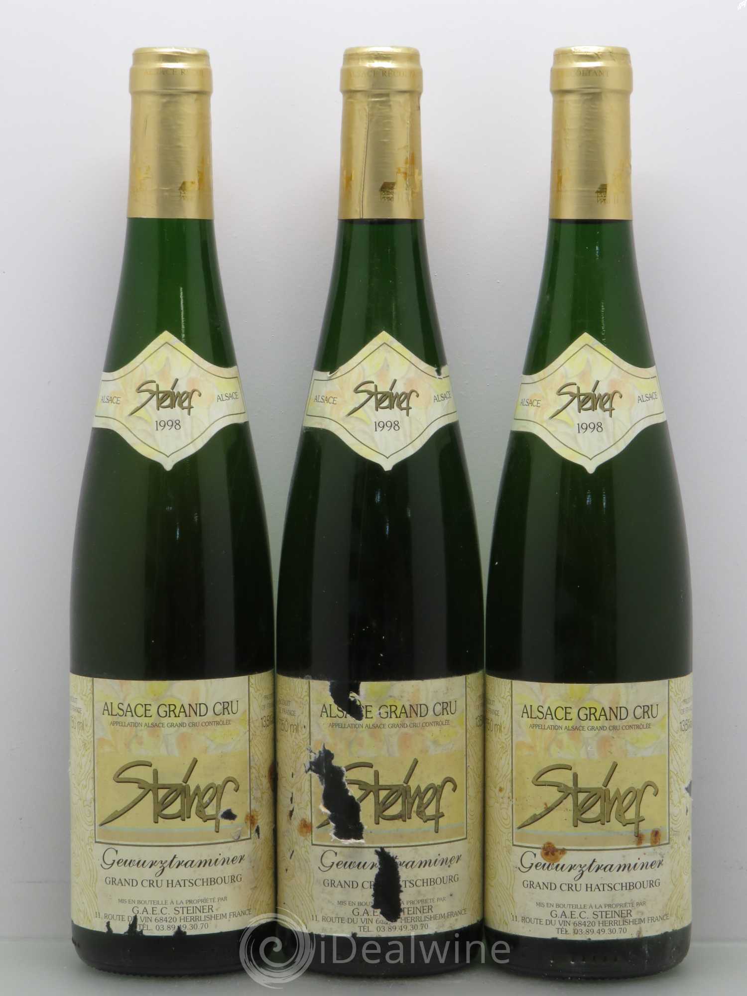 Gewurztraminer Grand Cru Hatschbourg Steiner (sans prix de réserve) 1998 - Posten von 3 Flaschen - 0