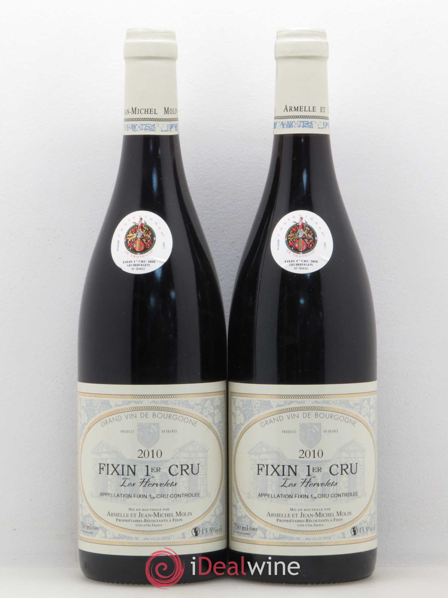 Fixin 1er Cru Les Hervelets Tastevine Domaine Armelle et Jean Michel Molin 2010 - Posten von 2 Flaschen - 0
