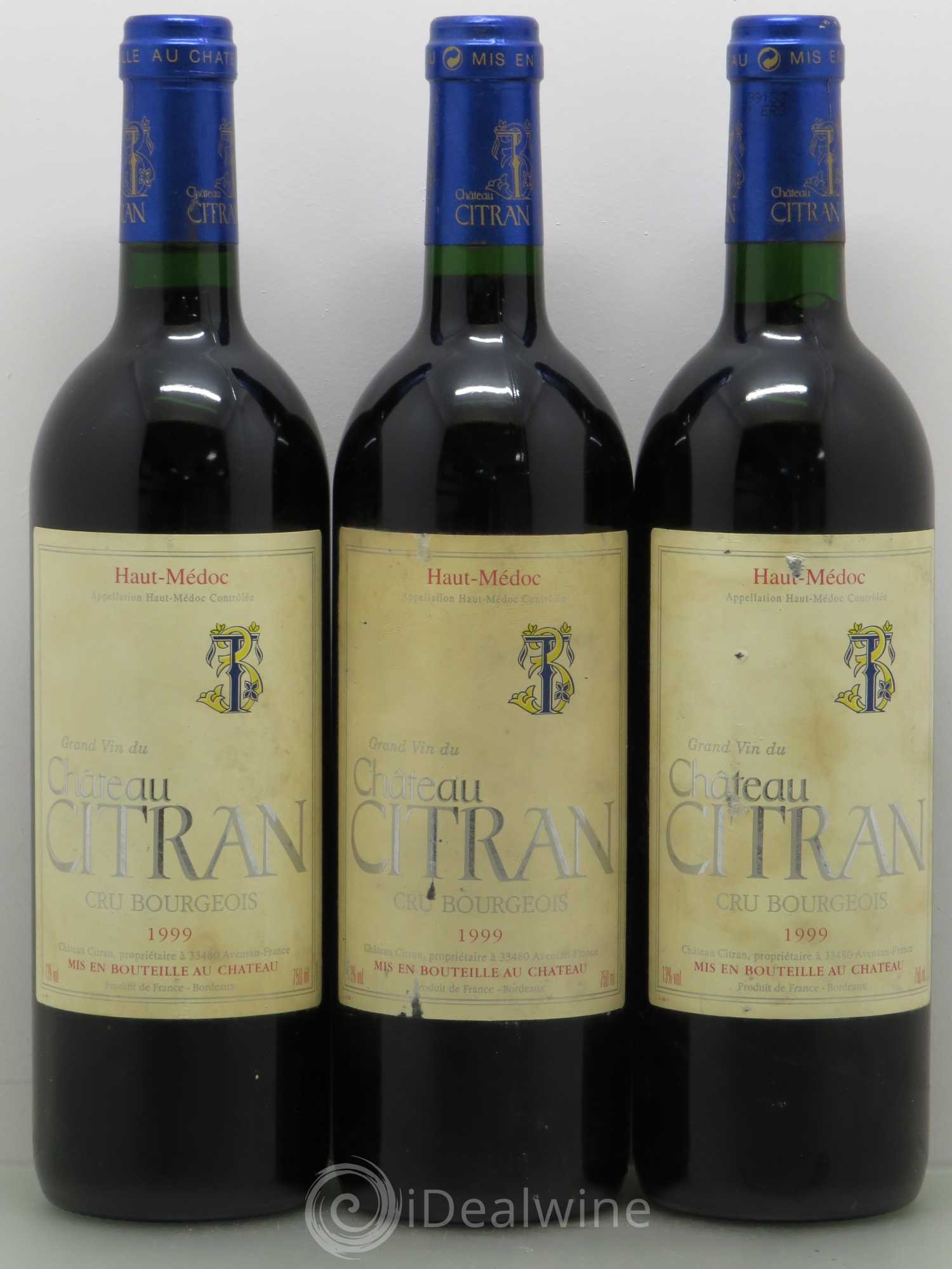 Château Citran Cru Bourgeois 1999 - Lot de 3 bouteilles - 0