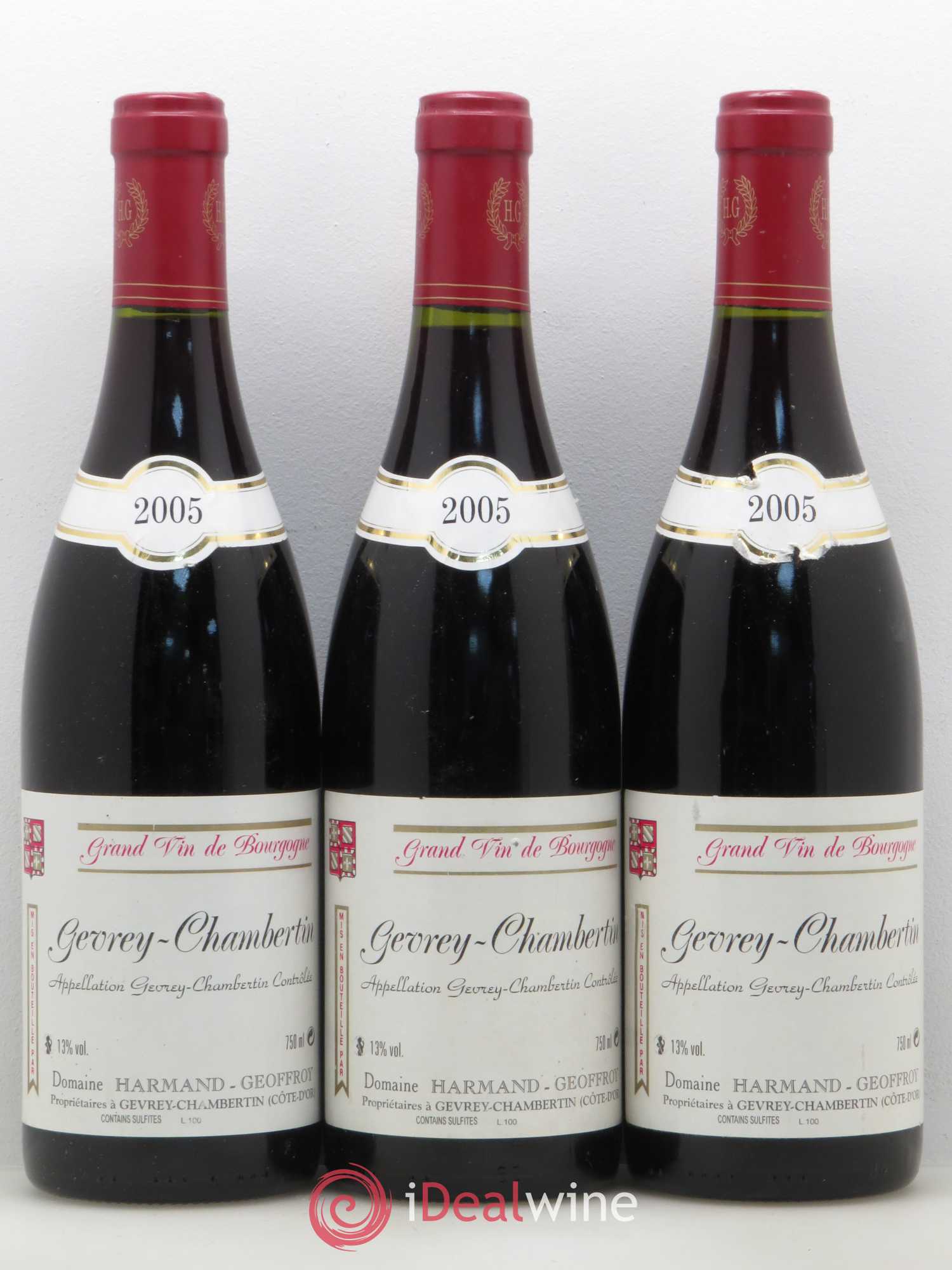 Gevrey-Chambertin Harmand-Geoffroy (Domaine) 2005 - Lot de 3 bouteilles - 0