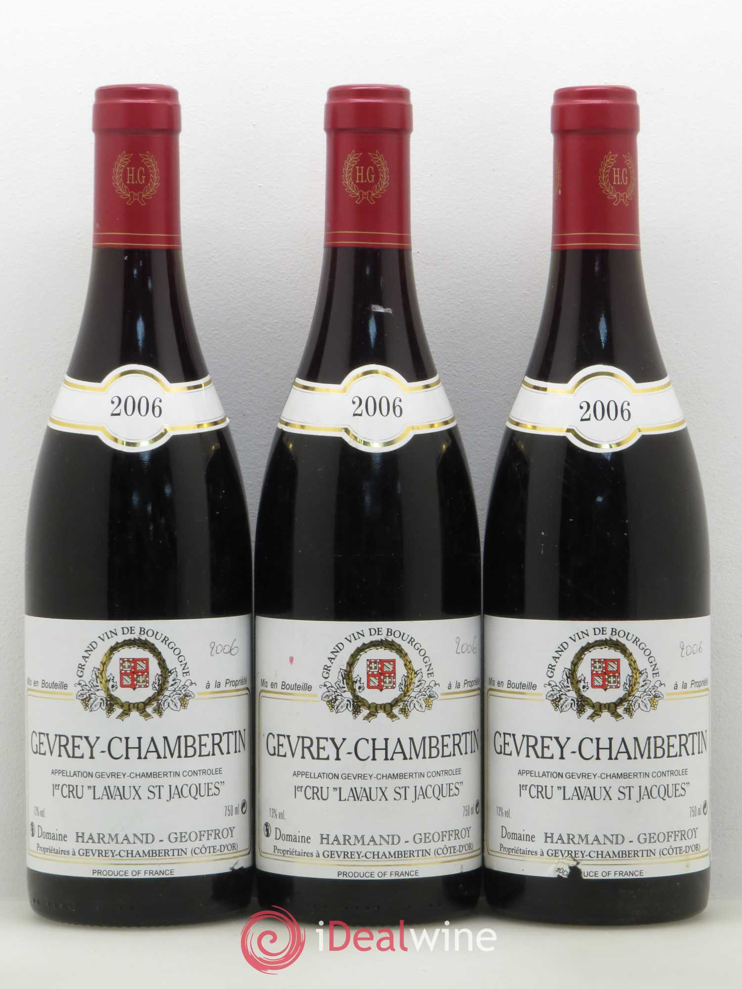 Gevrey-Chambertin 1er Cru Lavaux Saint Jacques Harmand-Geoffroy (Domaine) 2006 - Lot de 3 bouteilles - 0
