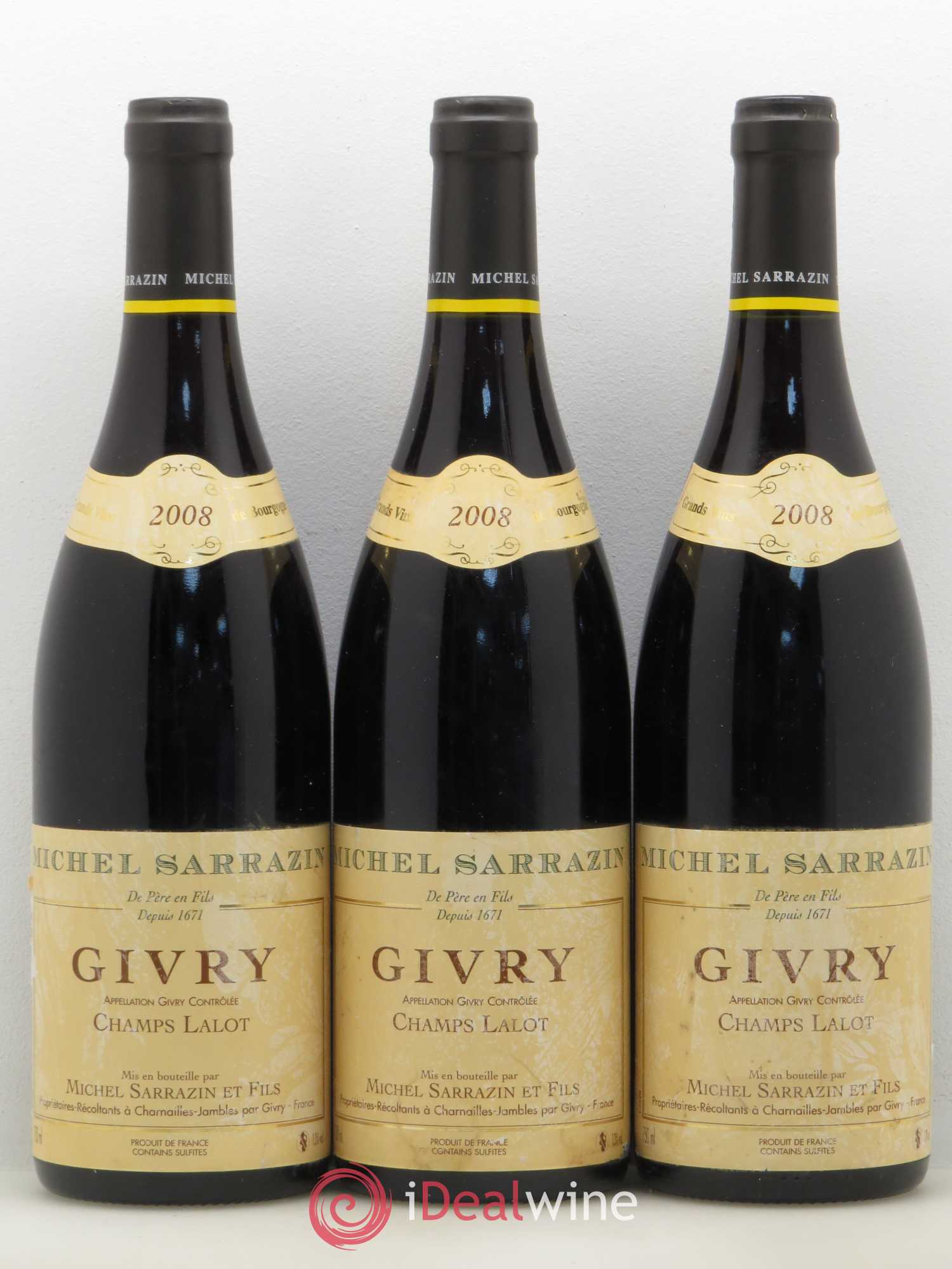 Givry Les Champs Lalot Domaine Michel Sarrazin 2008 - Posten von 3 Flaschen - 0