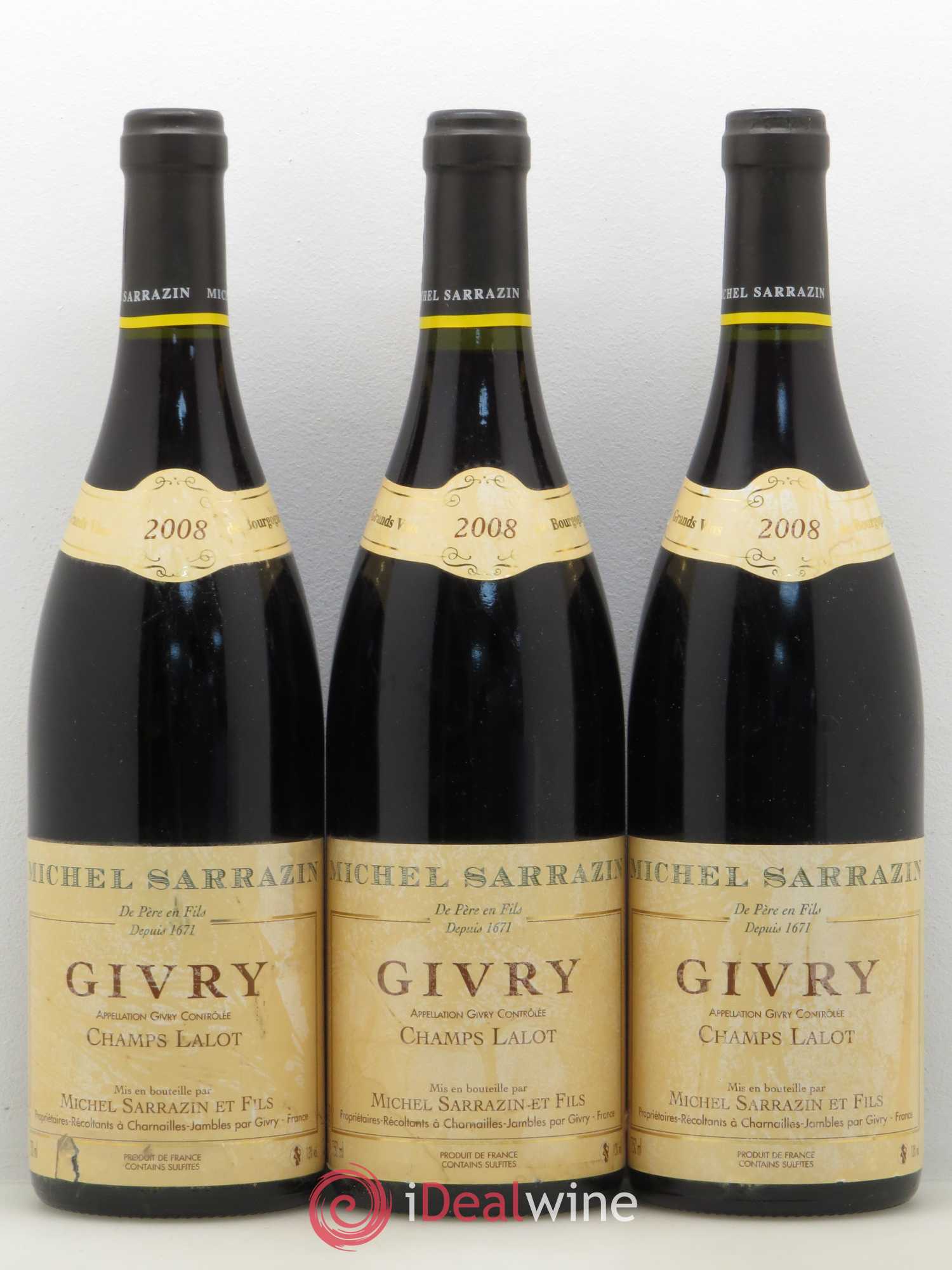 Givry Les Champs Lalot Domaine Michel Sarrazin 2008 - Posten von 3 Flaschen - 0