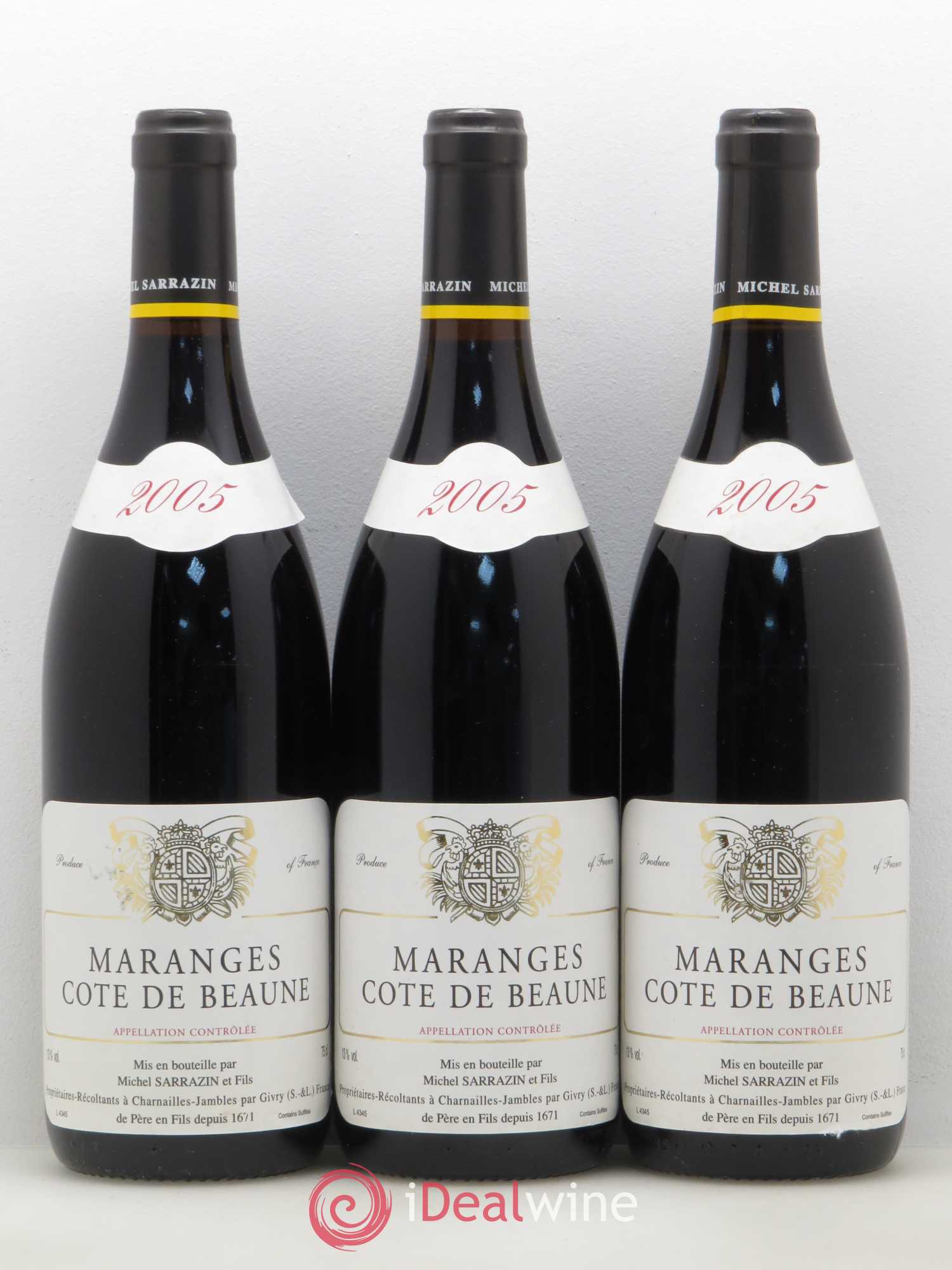Maranges Domaine Michel Sarrazin 2005 - Posten von 3 Flaschen - 0