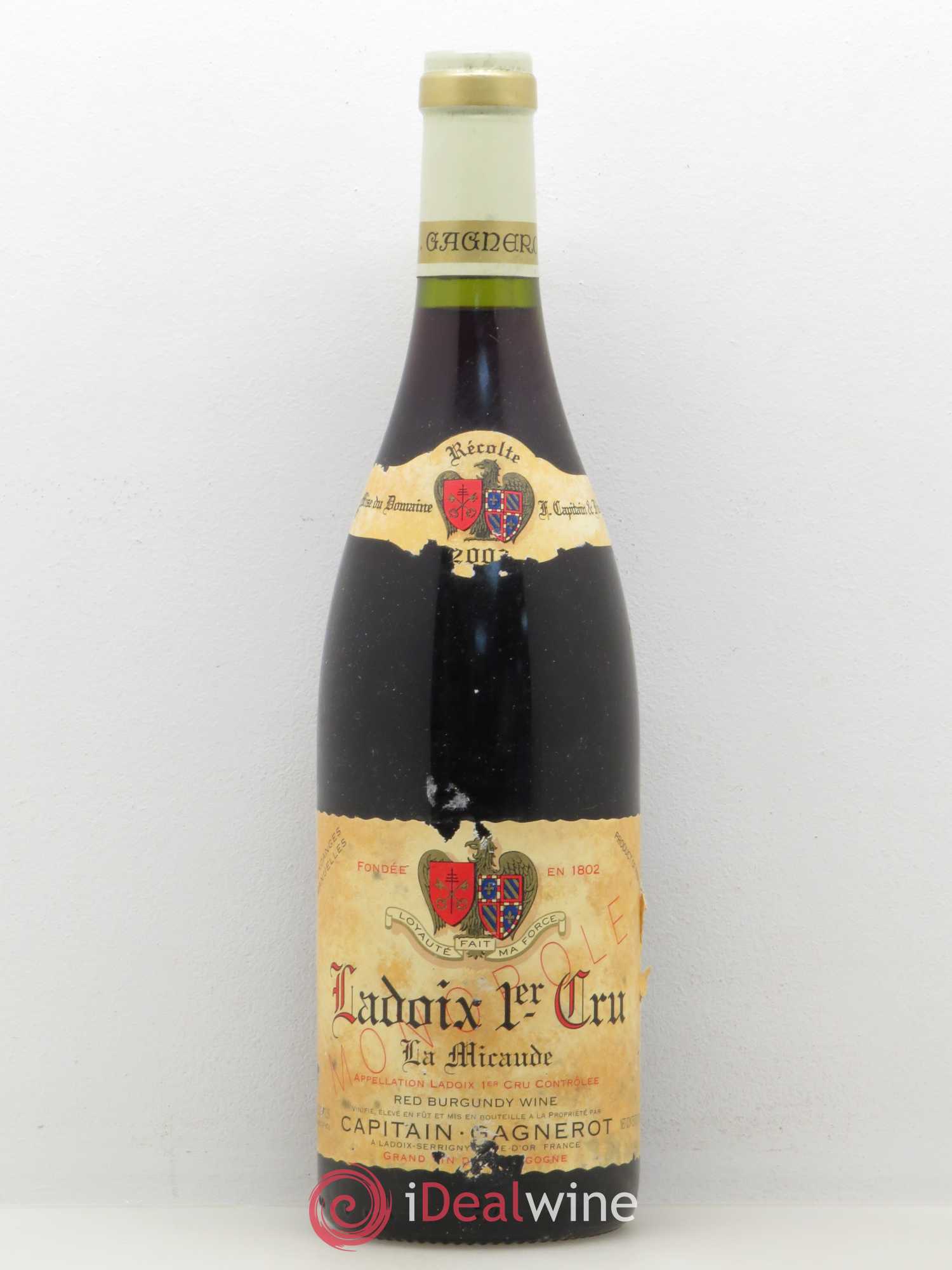 Ladoix 1er Cru La Micaude Domaine Capitain Gagnerot 2003 - Posten von 1 Flasche - 0