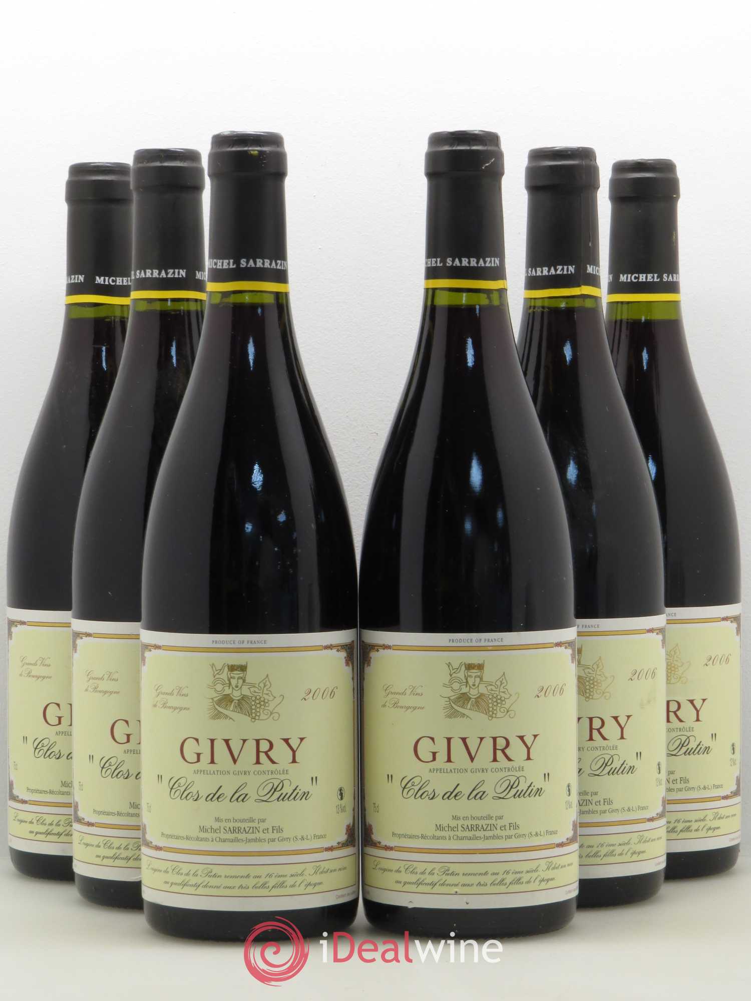 Givry Clos de La Putin Domaine Michel Sarrazin 2006 - Posten von 6 Flaschen - 0
