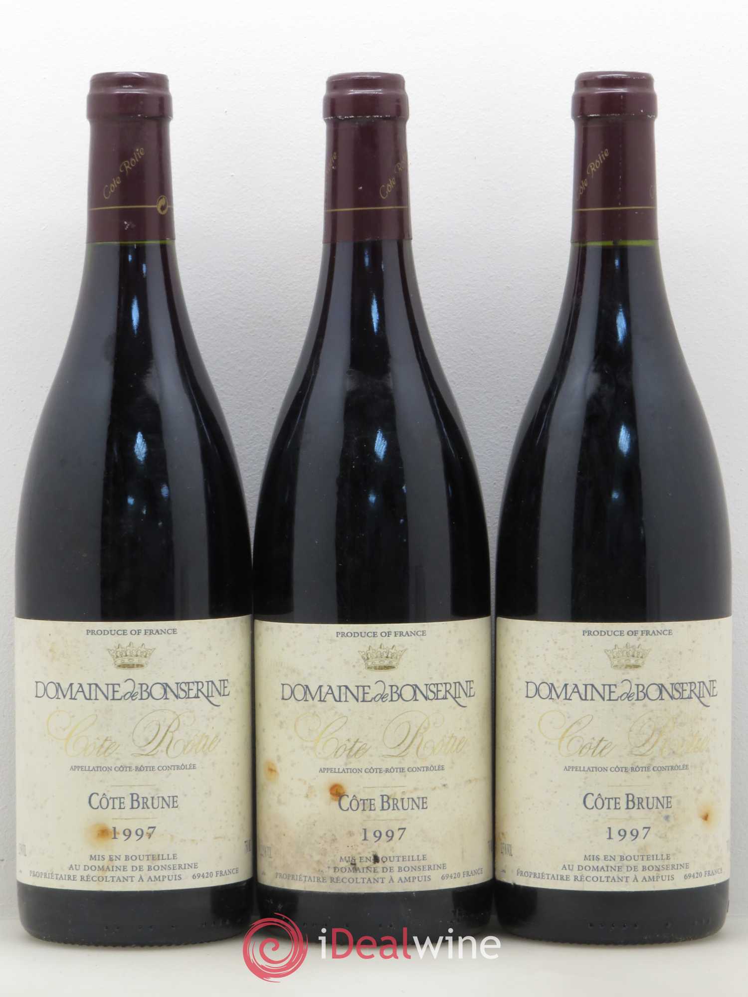 Côte-Rôtie Côte brune Domaine du Bonserine 1997 - Posten von 3 Flaschen - 0