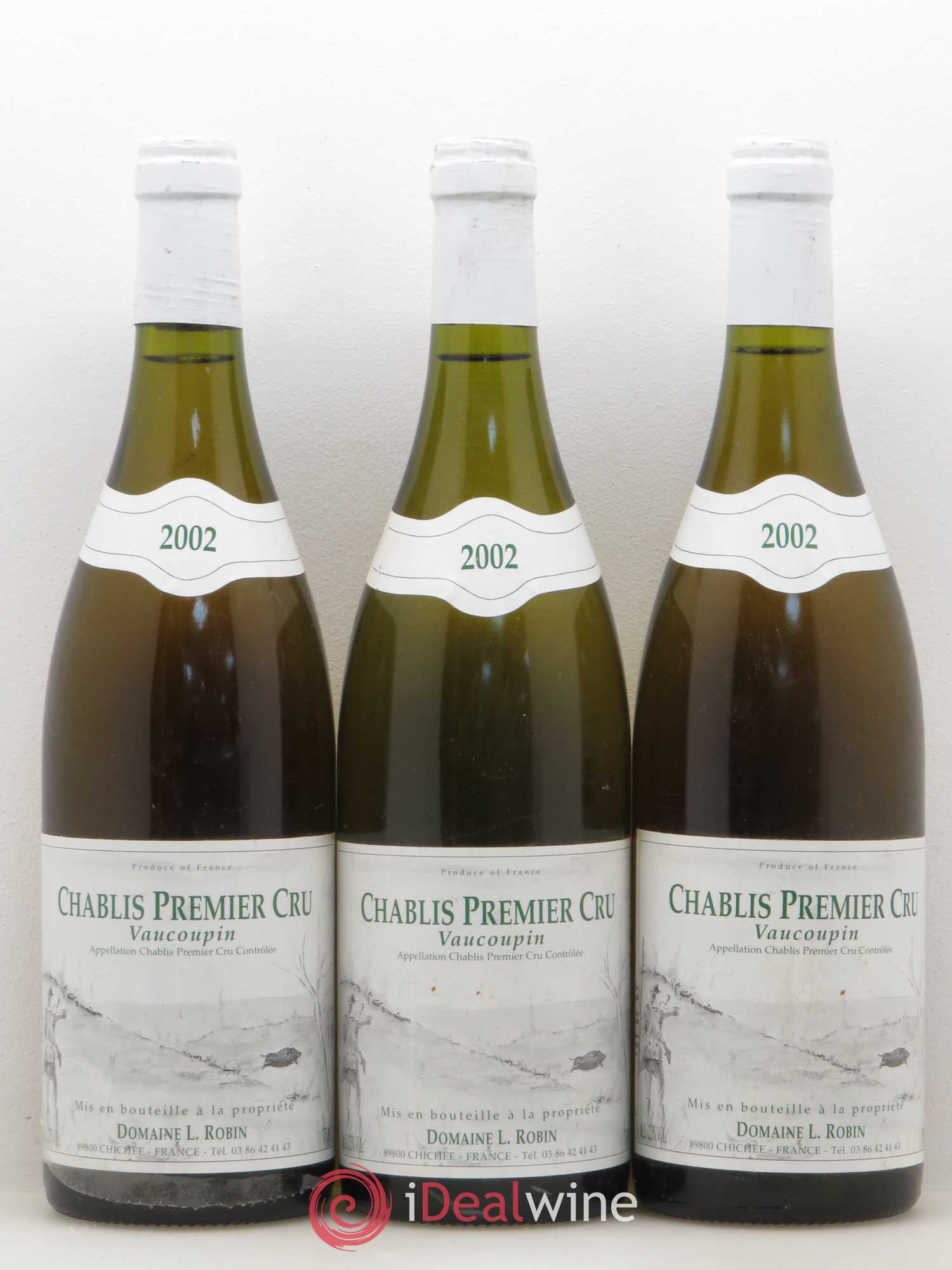 Chablis 1er Cru Vaucoupin Louis Robin 2002 - Posten von 3 Flaschen - 0