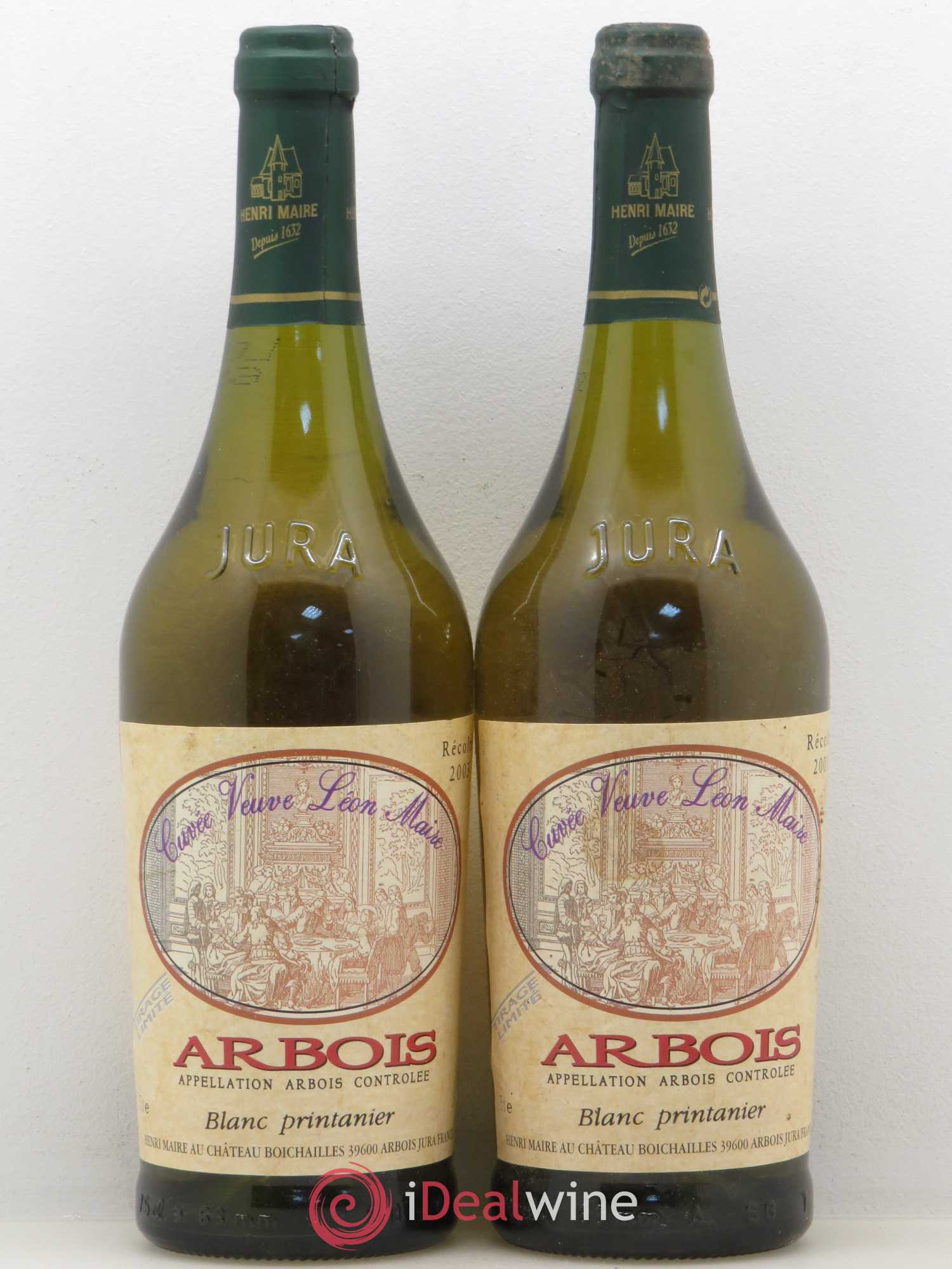 Arbois Blanc Printanier Cuvee Veuve Léon Maire Henri Maire 2003 - Posten von 2 Flaschen - 0