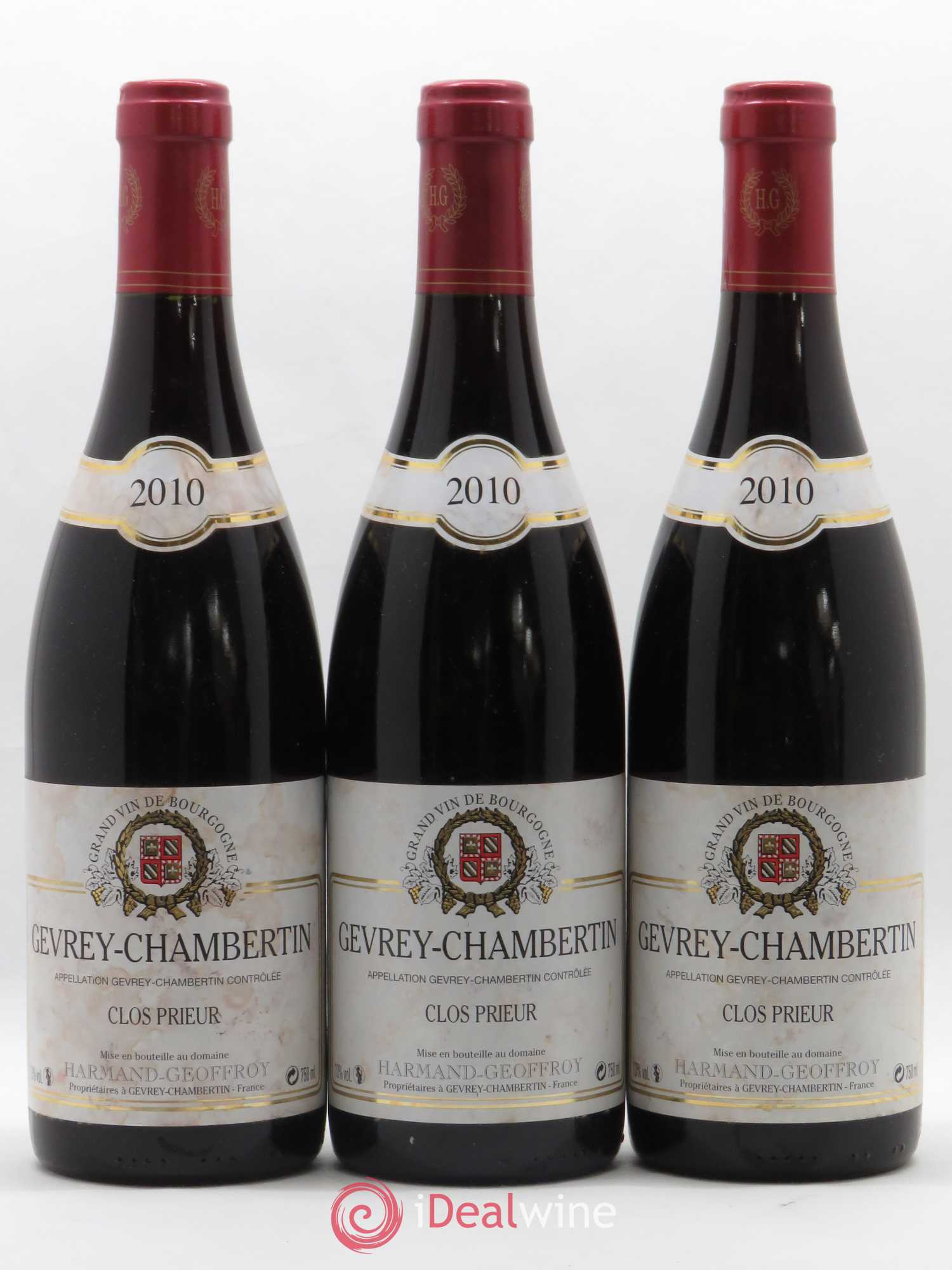 Gevrey-Chambertin Clos Prieur Harmand-Geoffroy (Domaine) 2010 - Lot de 3 bouteilles - 0