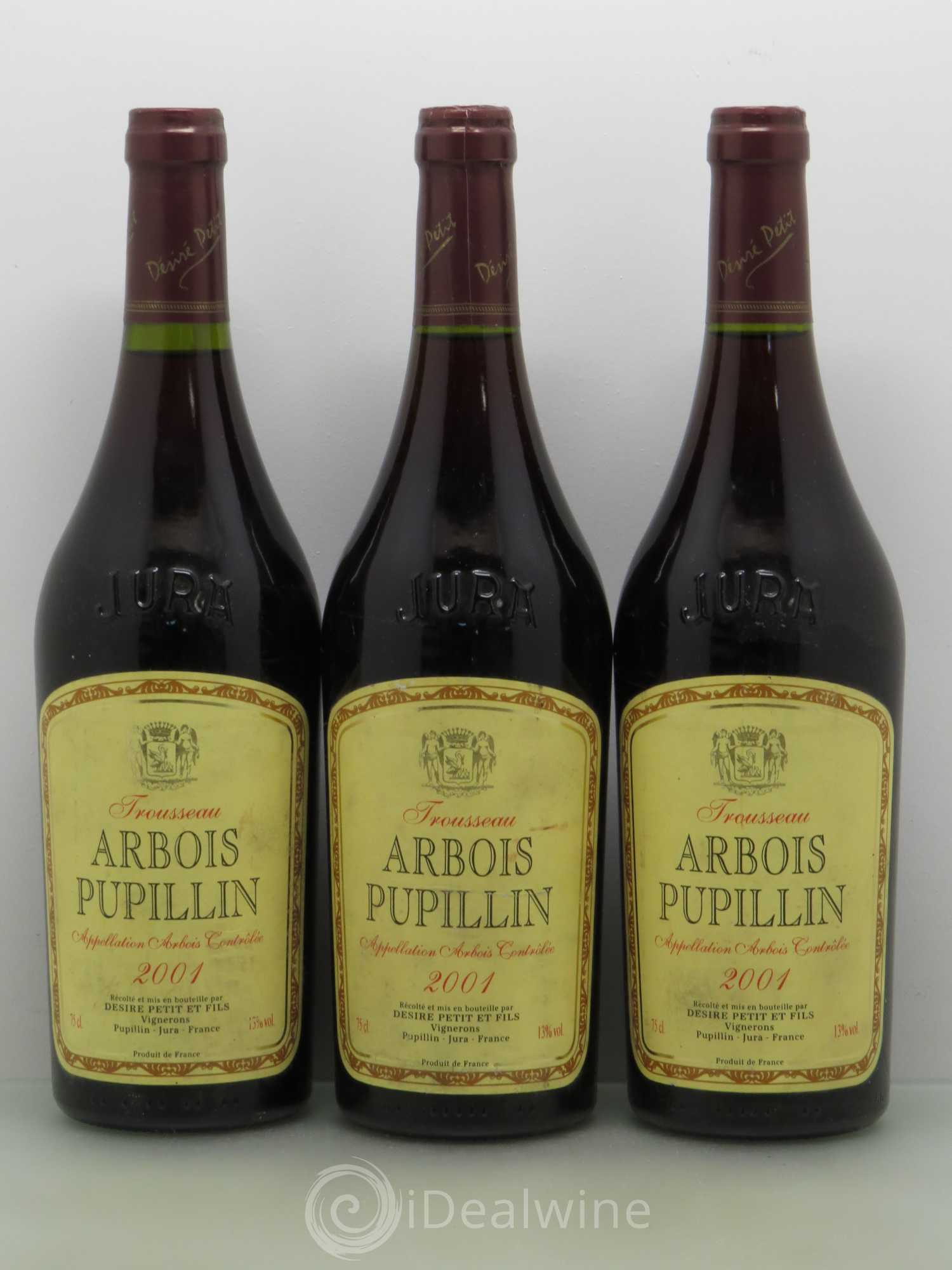 Arbois Desire Petit Et Fils Trousseau Pupillin 2001 - Posten von 3 Flaschen - 0