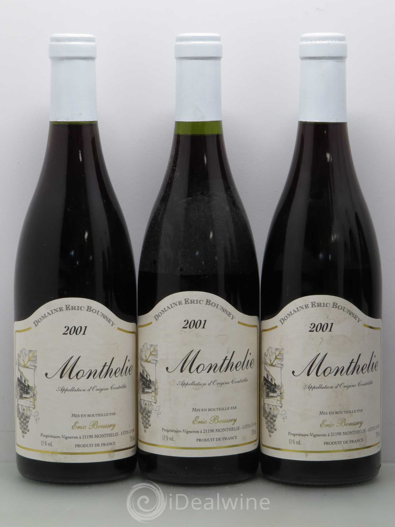 Monthélie Domaine Eric Boussey 2001 - Lot de 6 bouteilles - 1