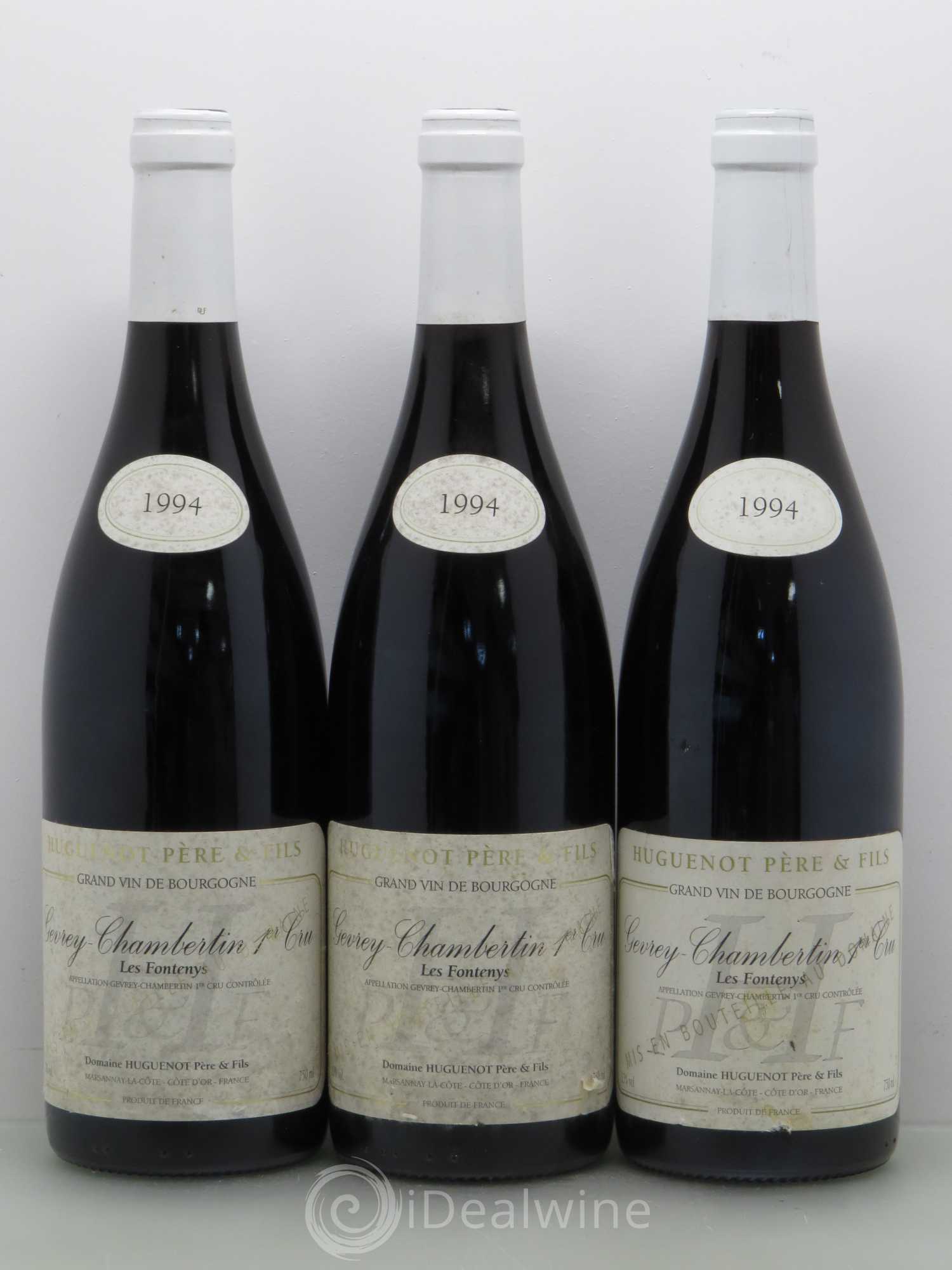 Gevrey-Chambertin 1er Cru Les Fontenys Domaine Huguenot Pere Et Fils 1994 - Posten von 3 Flaschen - 0