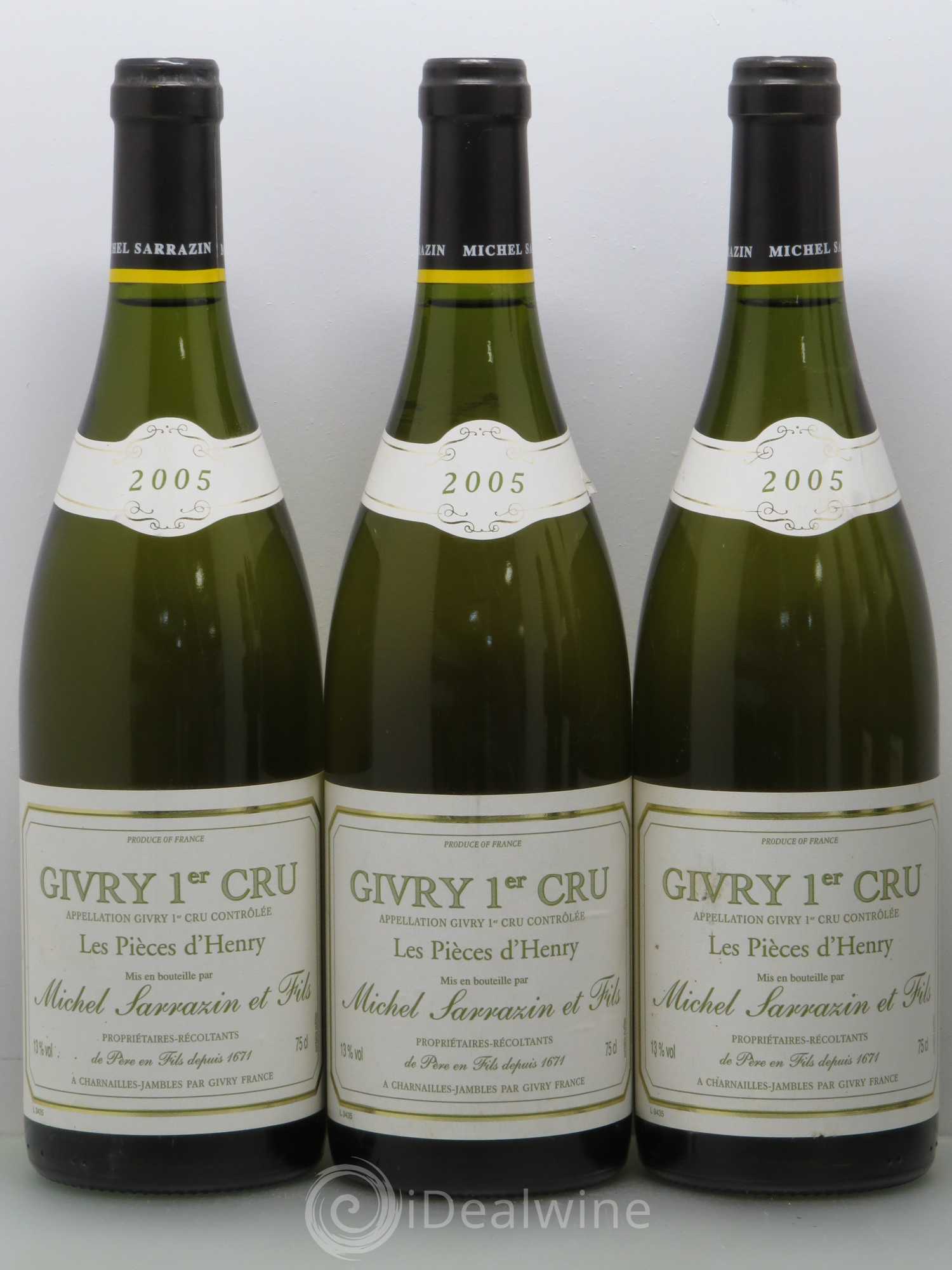 Givry 1er Cru Les Pieces D'Henry Michel Sarrazin Et Fils 2005 - Lot of 6 bottles - 1