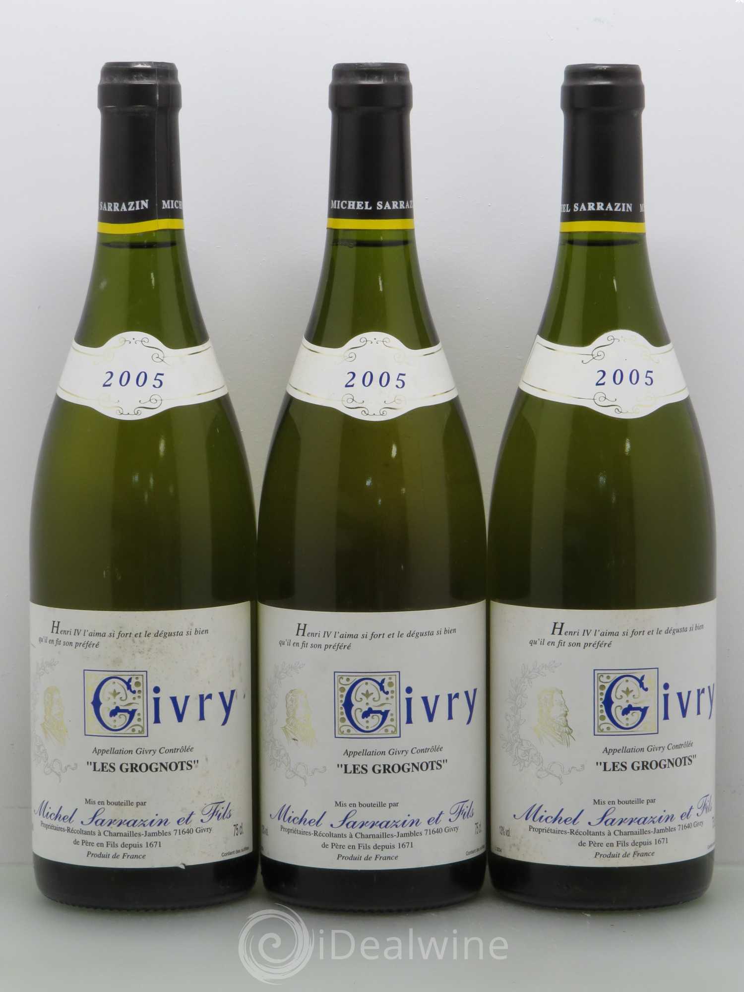 Givry Les Grognots Michel Sarrazin Et Fils 2005 - Lot of 6 bottles - 2