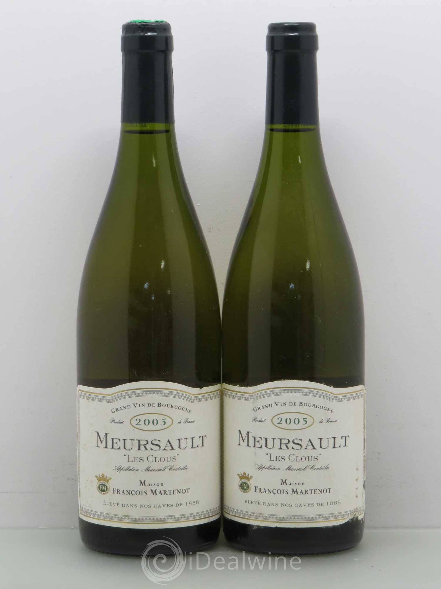 Meursault Les Glous Maison François Martenot 2005 - Lot de 5 bouteilles - 2