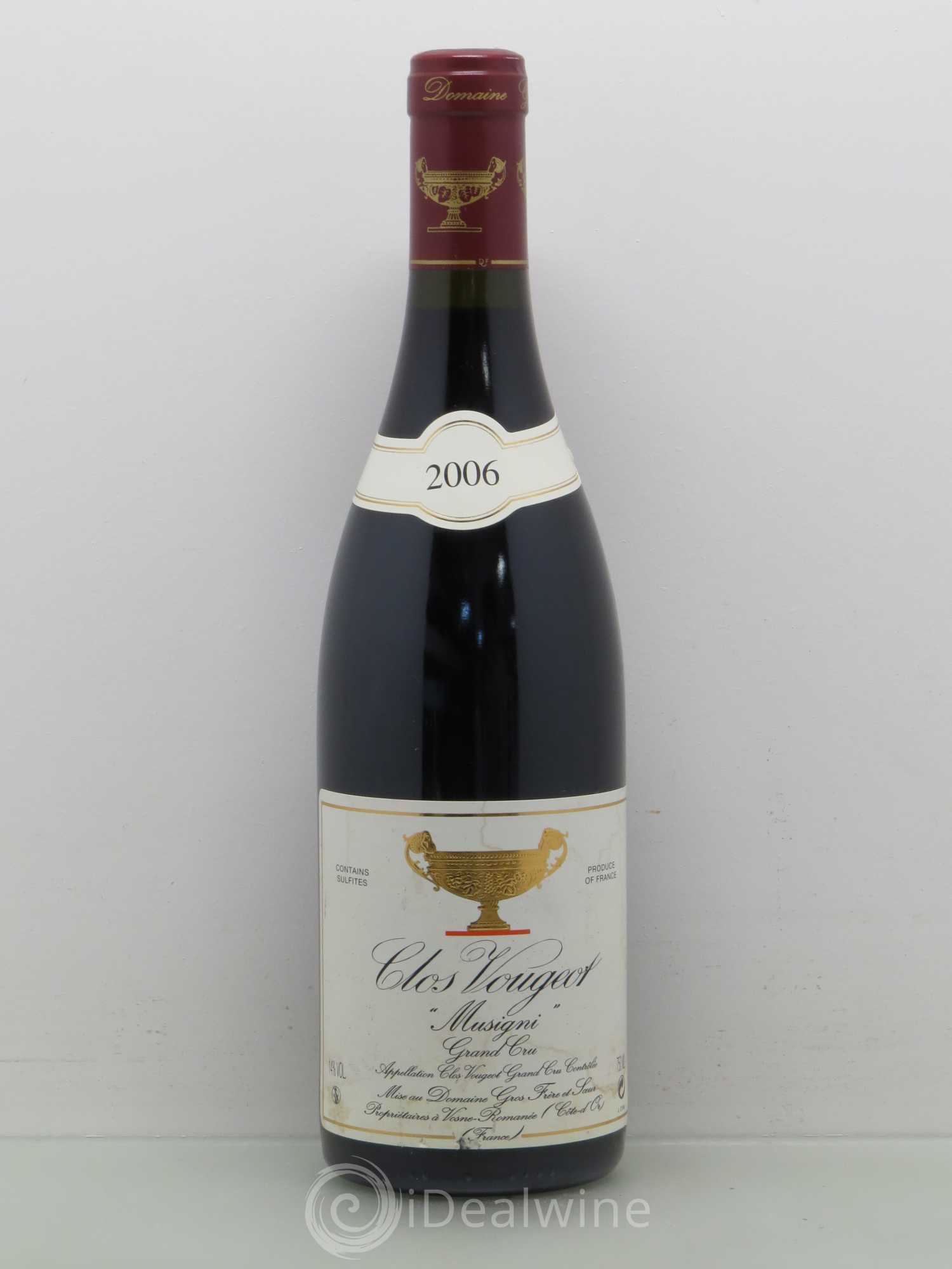 Clos de Vougeot Grand Cru Musigni Gros Frère & Soeur 2006 - Lot de 1 bouteille - 0