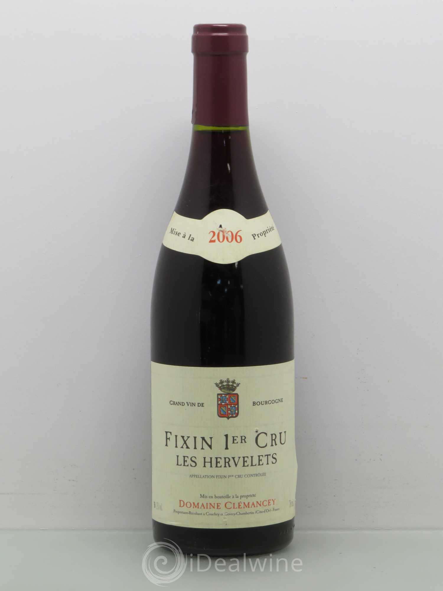 Fixin 1er Cru Les Hervelets Domaine Clemancey 2006 - Posten von 1 Flasche - 0