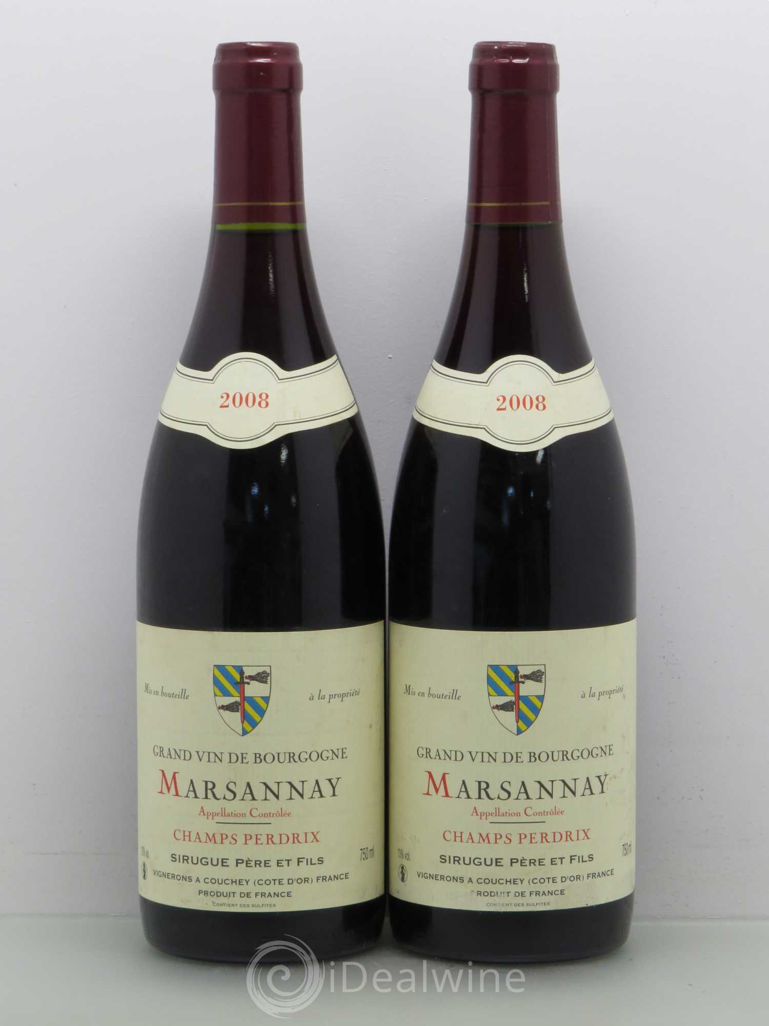 Marsannay Champs Perdrix Domaine Sirugue Pere Et Fils 2008 - Posten von 5 Flaschen - 2