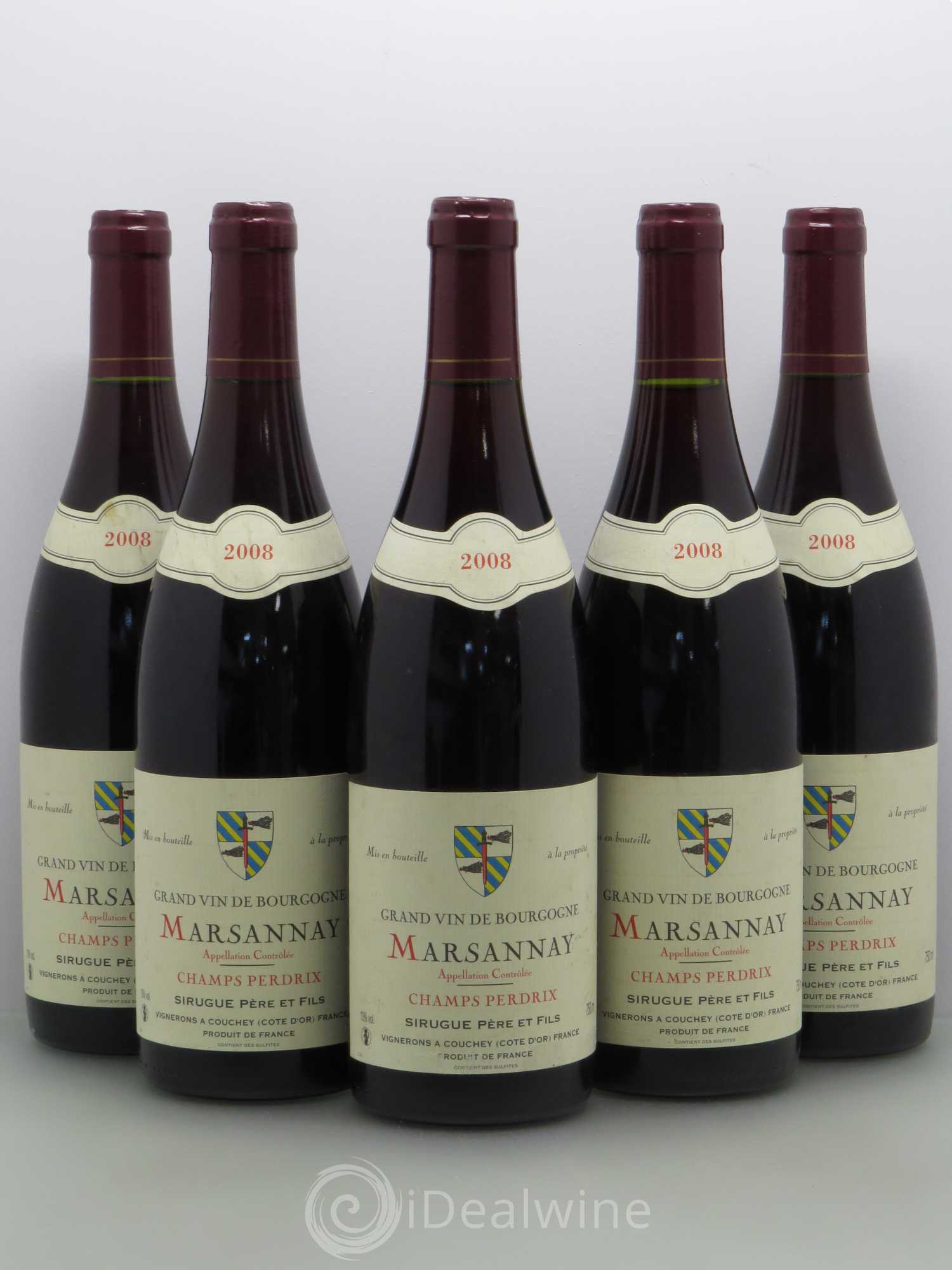 Marsannay Champs Perdrix Domaine Sirugue Pere Et Fils 2008 - Posten von 5 Flaschen - 0