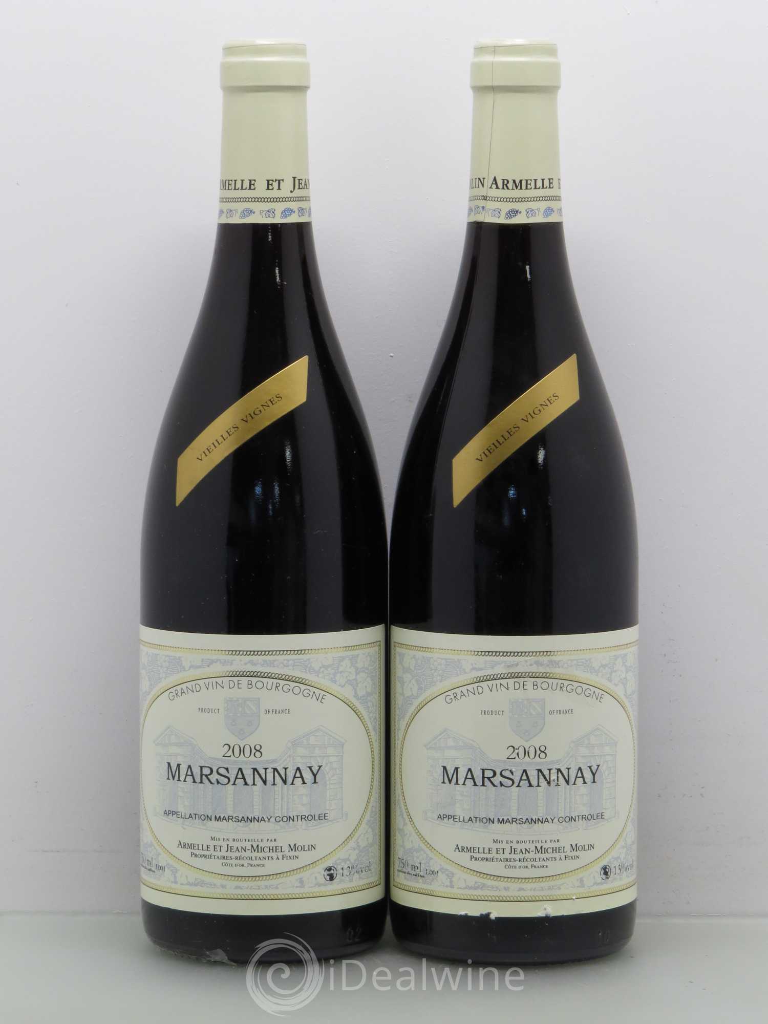 Marsannay Vieilles Vignes Domaine Armelle Et Jean Michel Molin 2008 - Posten von 2 Flaschen - 0