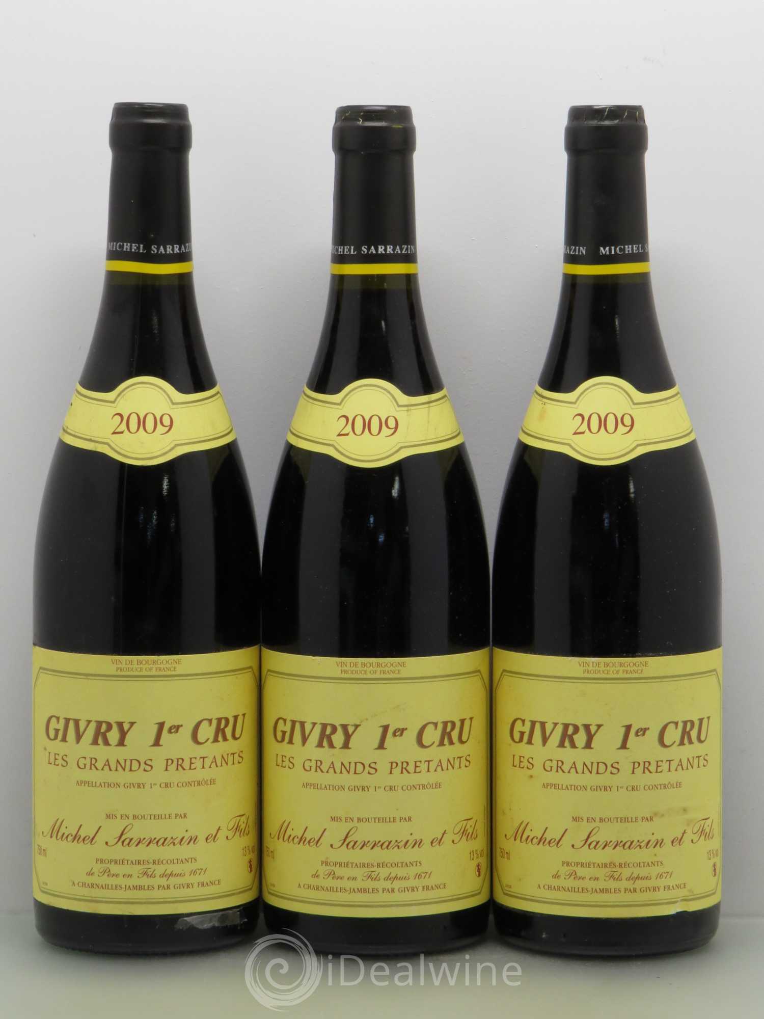Givry 1er Cru Les Grands Pretants Domaine Sarrazin Pere Et Fils 2009 - Posten von 6 Flaschen - 2