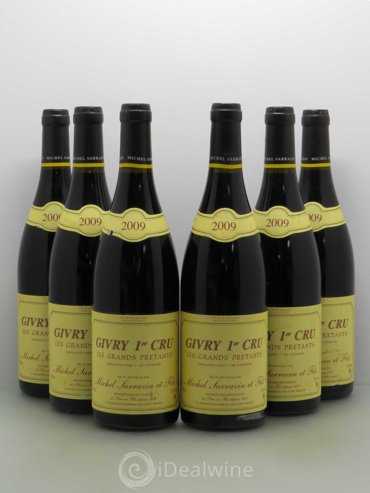 Givry 1er Cru Les Grands Pretants Domaine Sarrazin Pere Et Fils 2009 - Posten von 6 Flaschen - 0