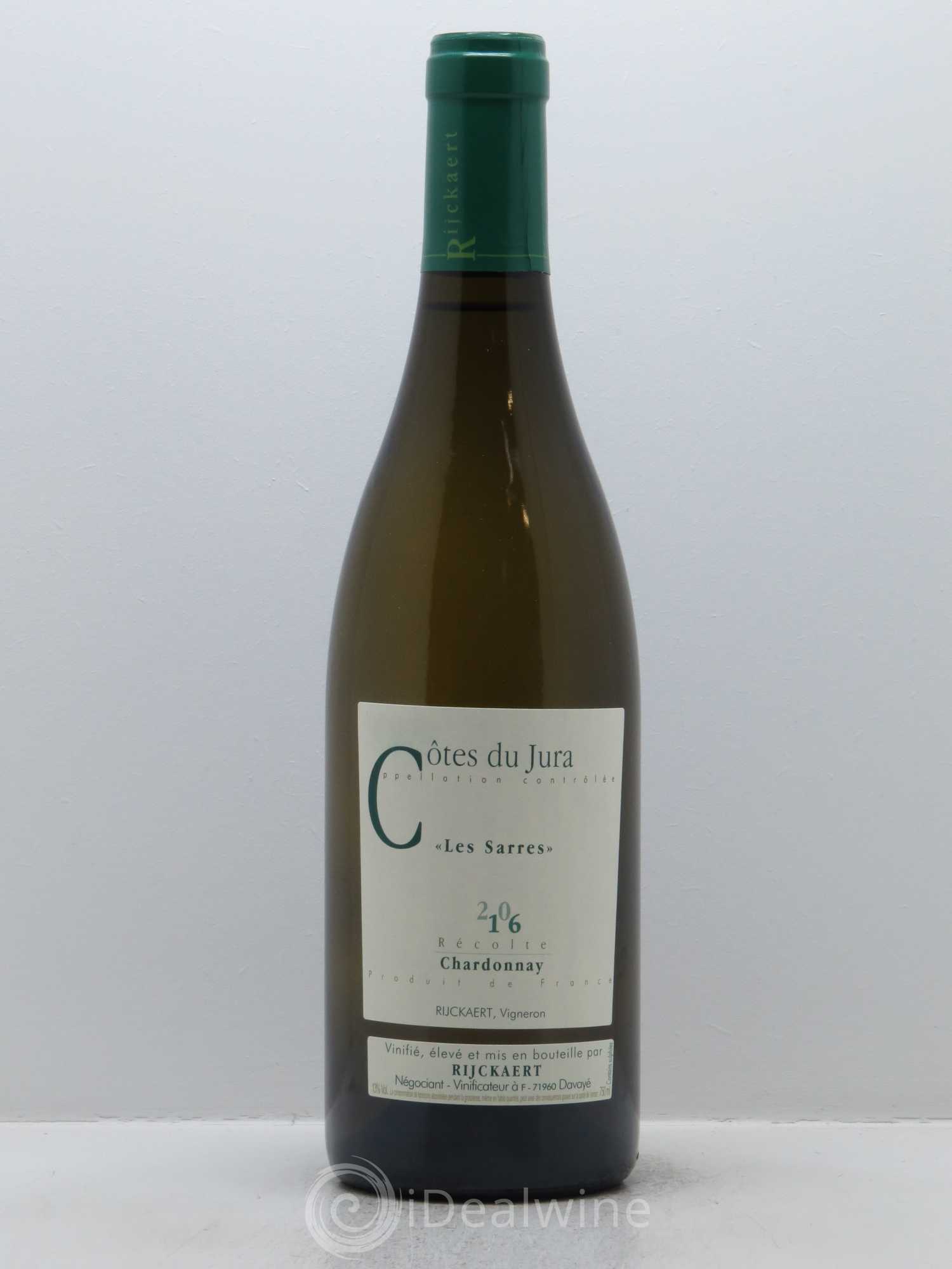 Côtes du Jura Chardonnay Les Sarres Rijckaert 2016 - Lot de 1 bouteille - 0