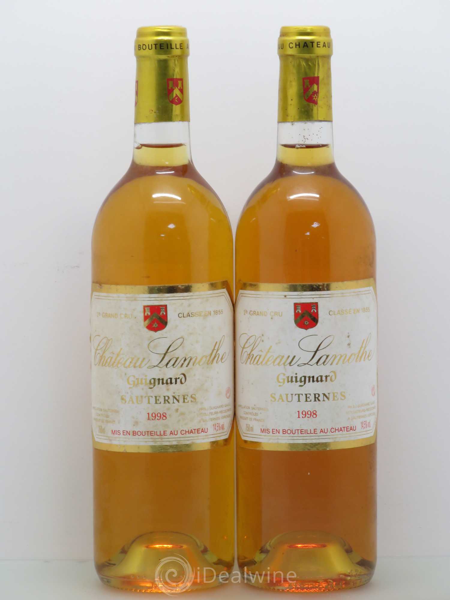 Château Lamothe Guignard 2ème Grand Cru Classé 1998 - Lotto di 2 bottiglie - 0