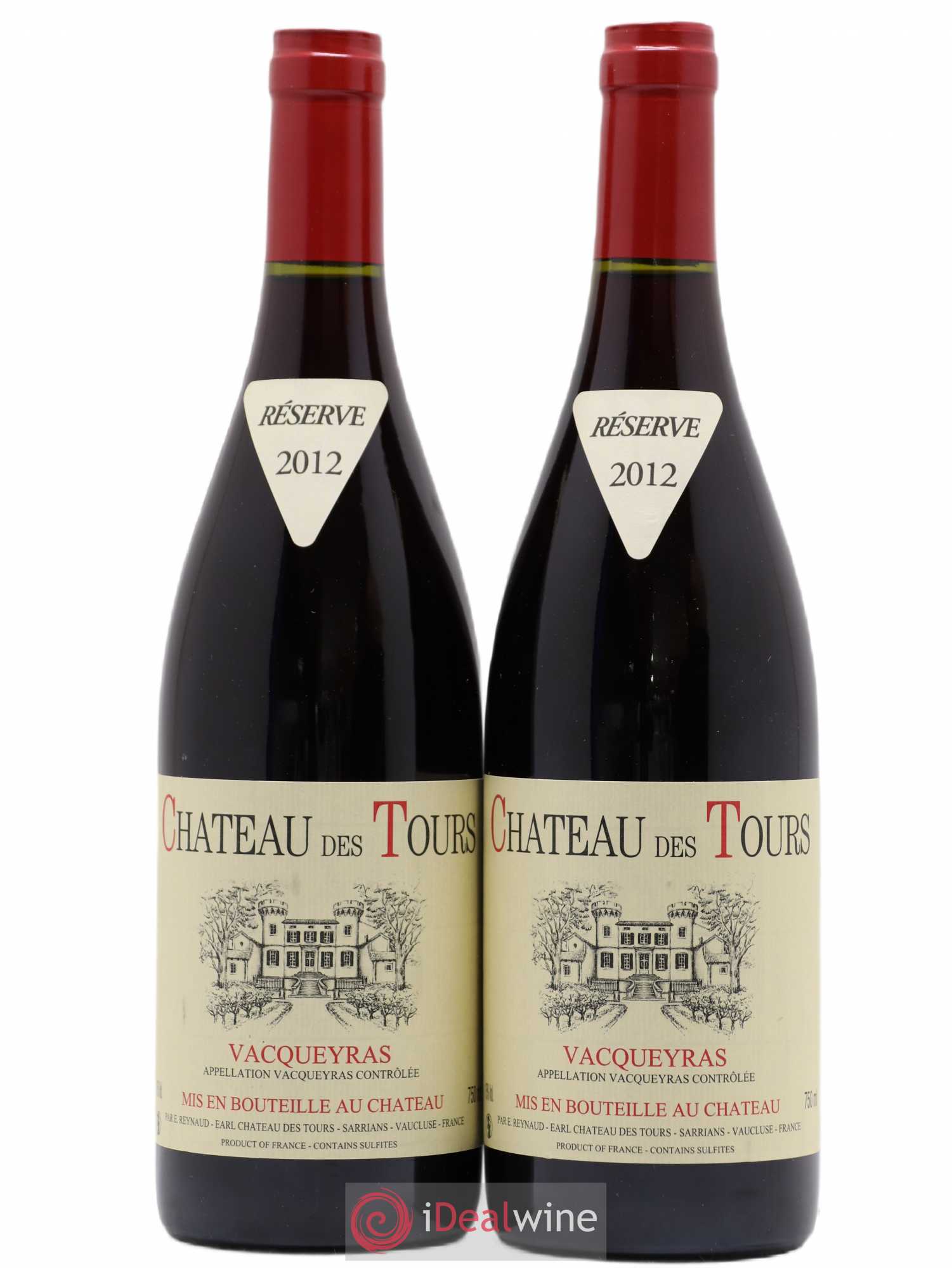 Vacqueyras Château des Tours Emmanuel Reynaud 2012 - Lot de 2 bouteilles - 0
