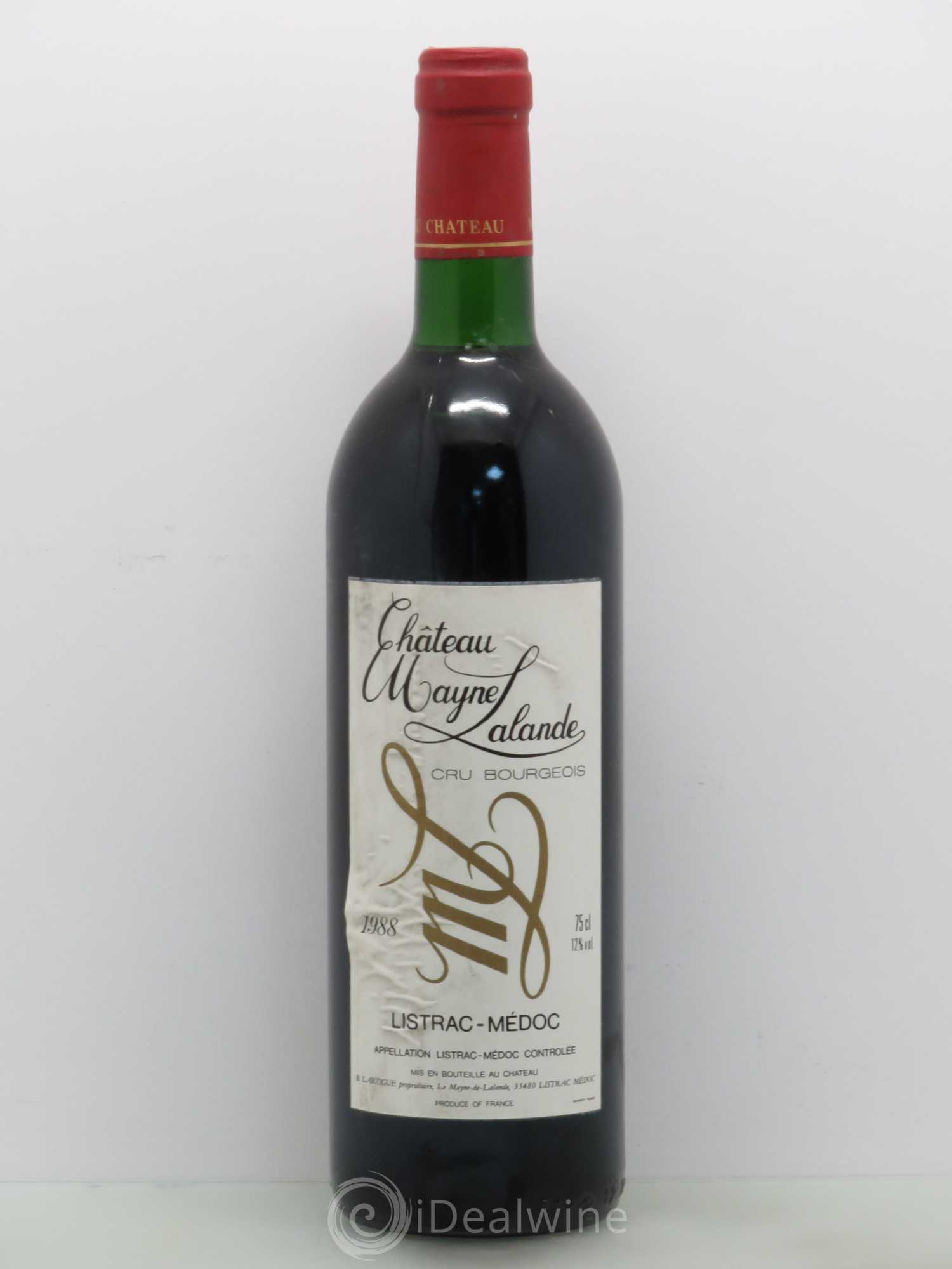 Château Mayne Lalande Cru Bourgeois 1988 - Lot de 1 bouteille - 0
