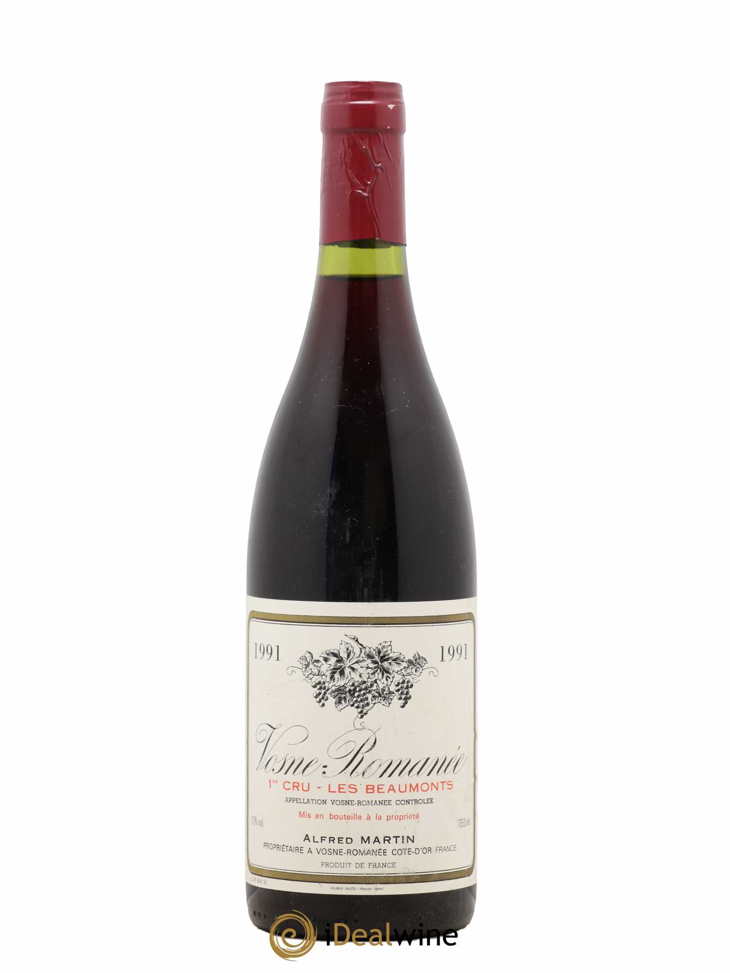 Vosne-Romanée 1er Cru Les Beaumonts Alfred Martin 1991 - Posten von 1 Flasche - 0