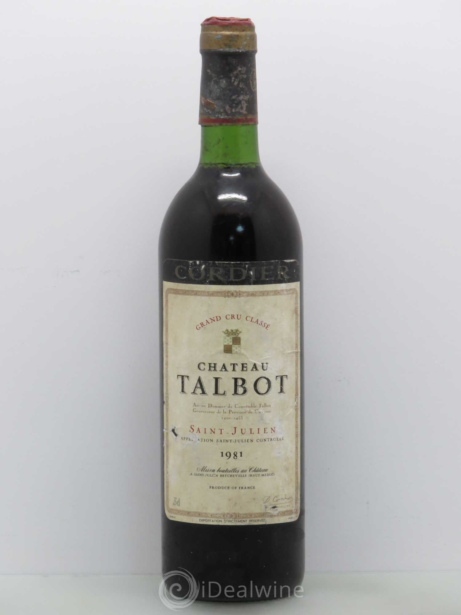 Château Talbot 4ème Grand Cru Classé 1981 - Lot de 1 bouteille - 0