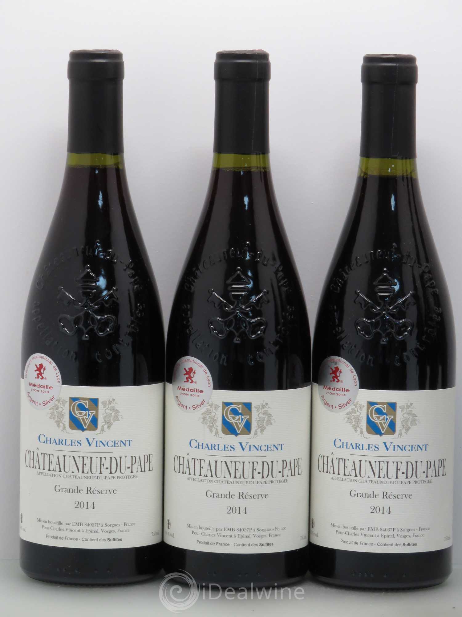 Châteauneuf-du-Pape Charles Vincent Grande Reserve 2014 - Posten von 6 Flaschen - 1