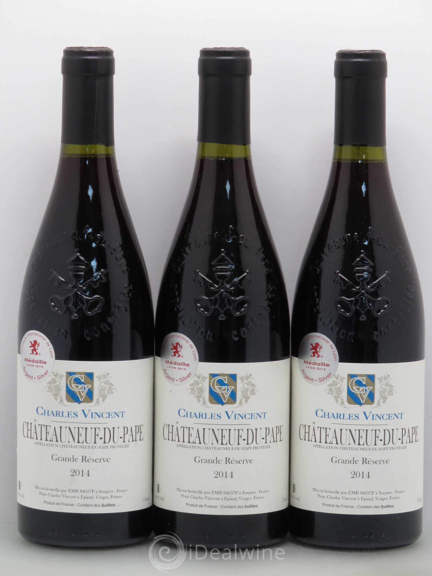 Châteauneuf-du-Pape Charles Vincent Grande Reserve 2014 - Posten von 6 Flaschen - 2
