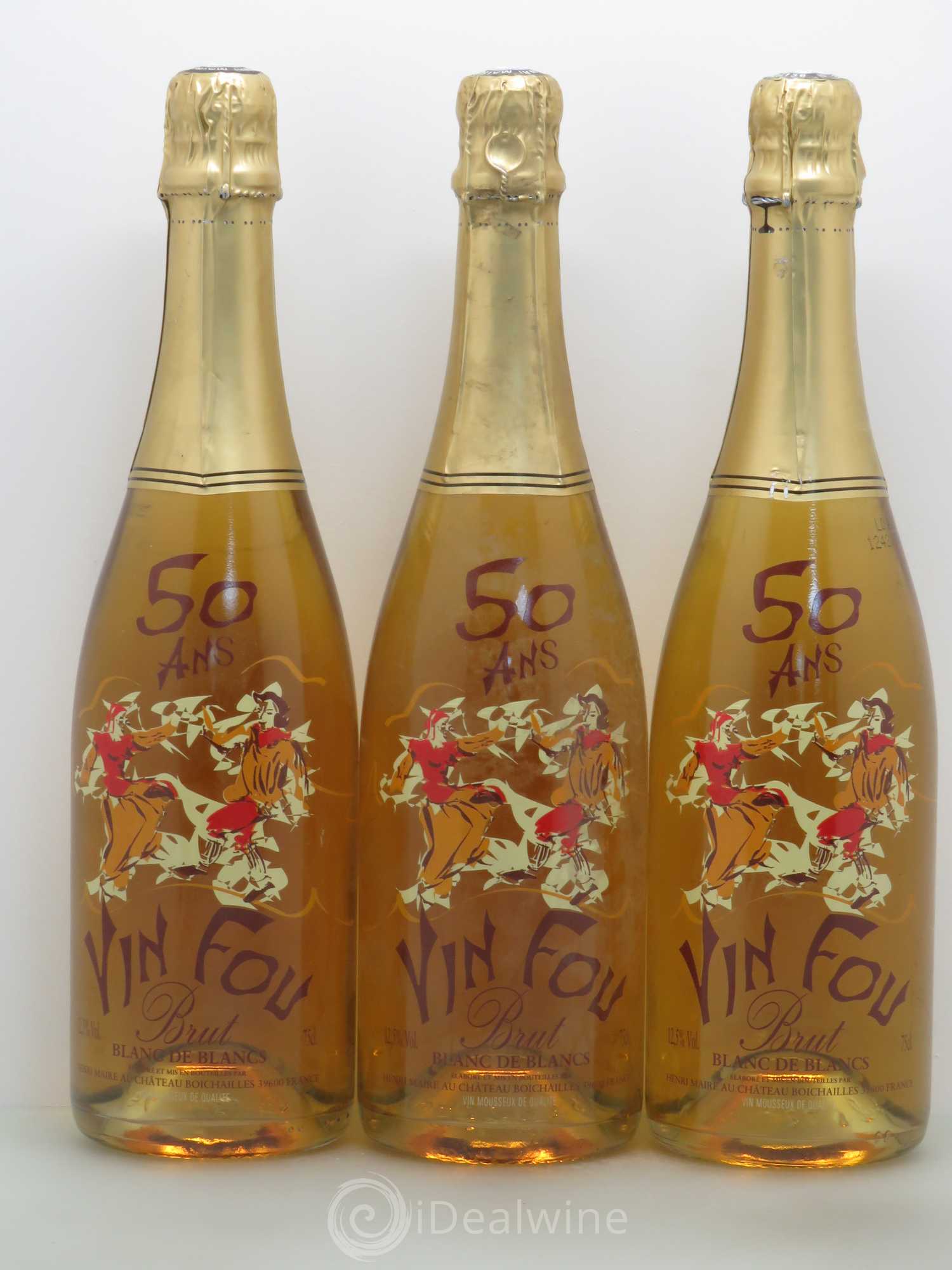 Divers Henri Maire Vin Fou Cuvée 50 ans Blanc de Blancs - Posten von 3 Flaschen - 0
