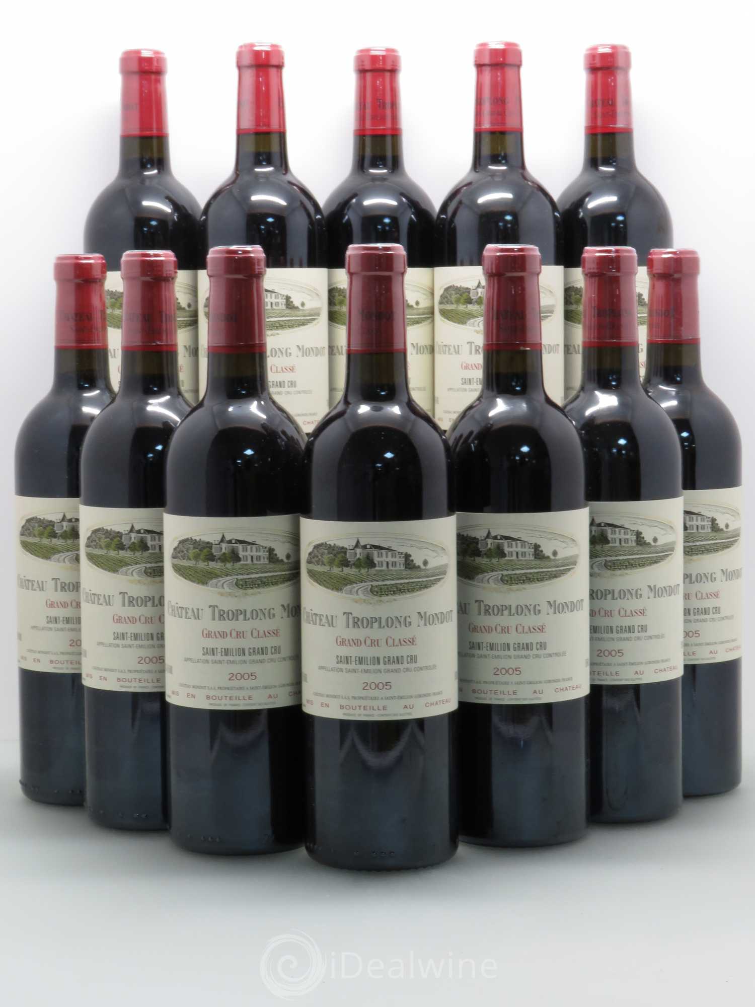 Château Troplong Mondot 1er Grand Cru Classé B 2005 - Lot de 12 bouteilles - 0