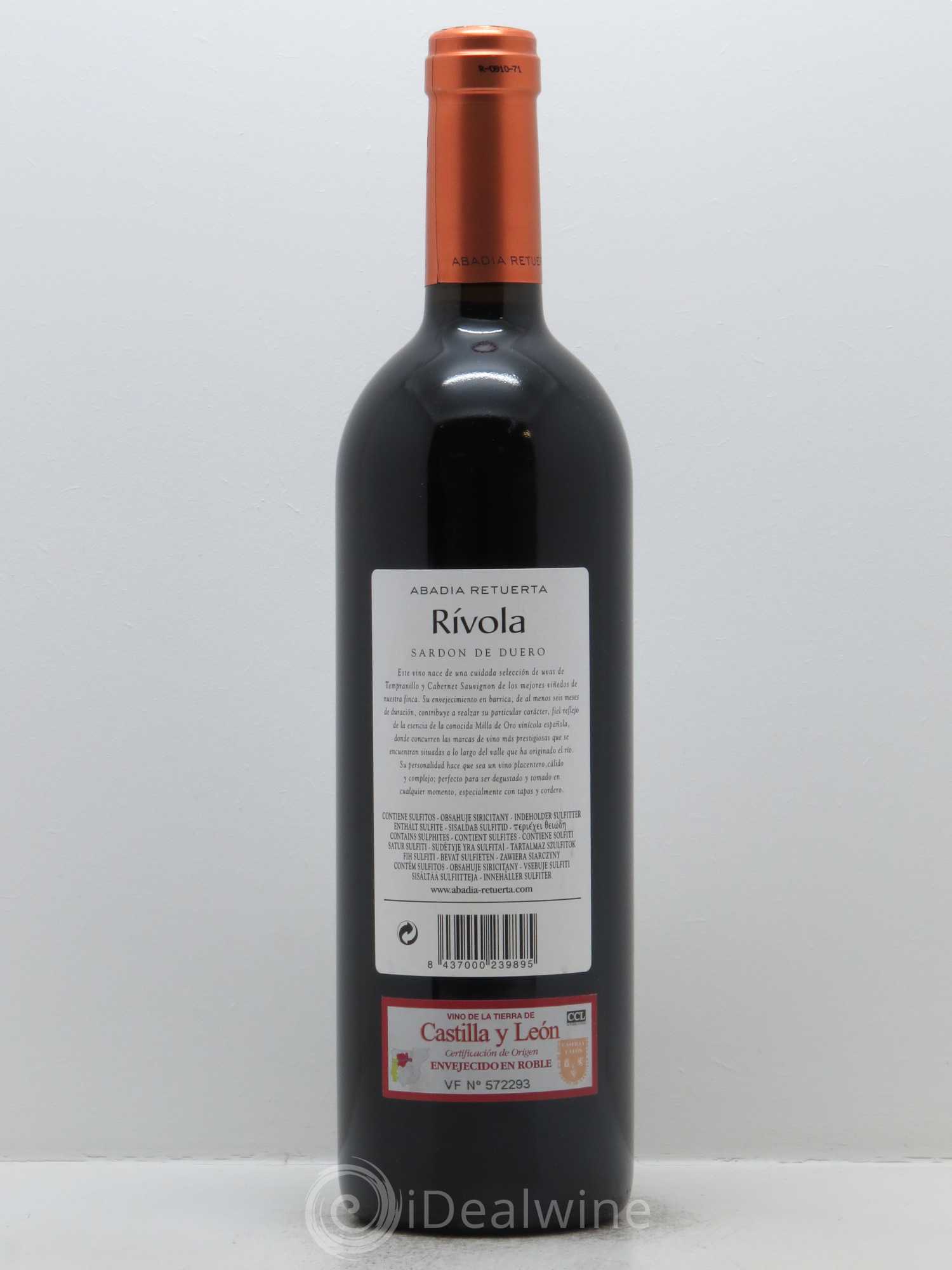 Vino de la Terra de Castilla y Leon Rivola Abadia Retuerta 2009 - Lot de 1 bouteille - 1