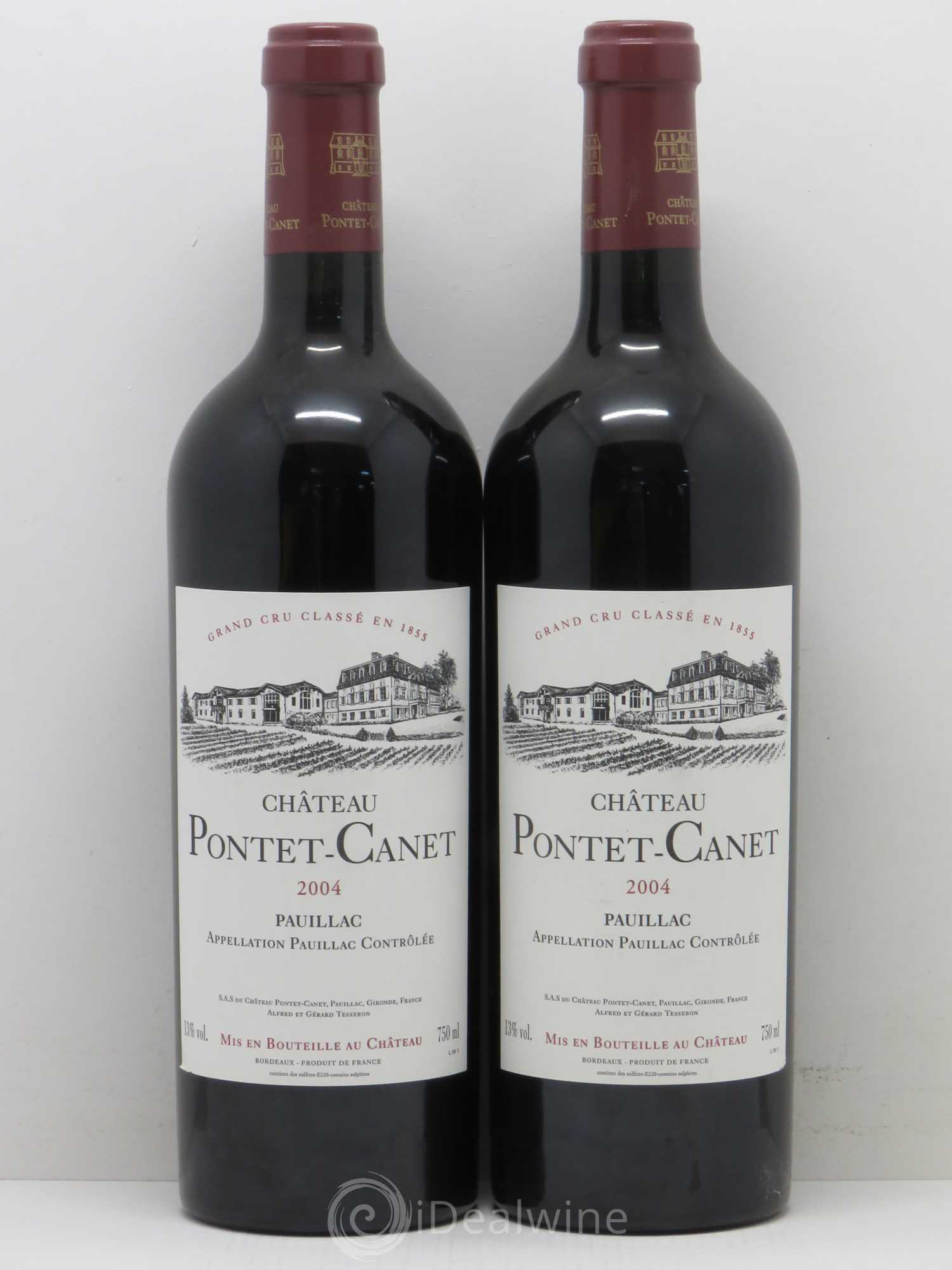Château Pontet Canet 5ème Grand Cru Classé 2004 - Lot de 2 bouteilles - 0