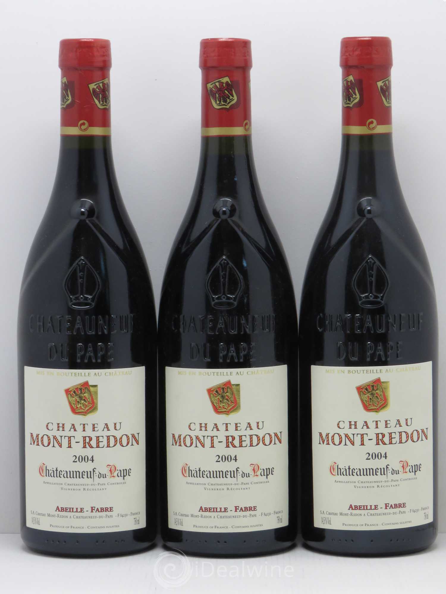 Châteauneuf-du-Pape Château Mont-Redon Famille Abeille-Fabre 2004 - Lot de 3 bouteilles - 0